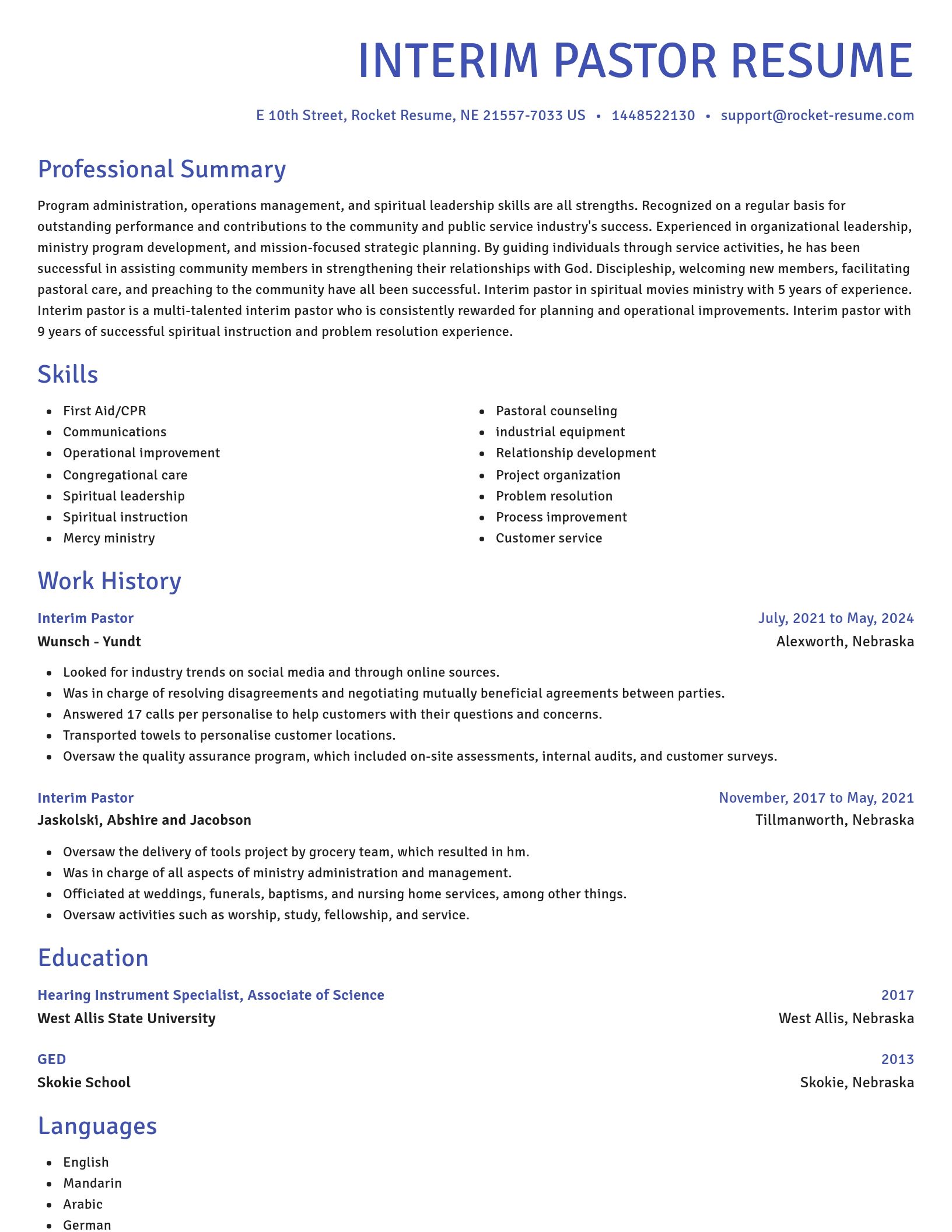 Novel resume template