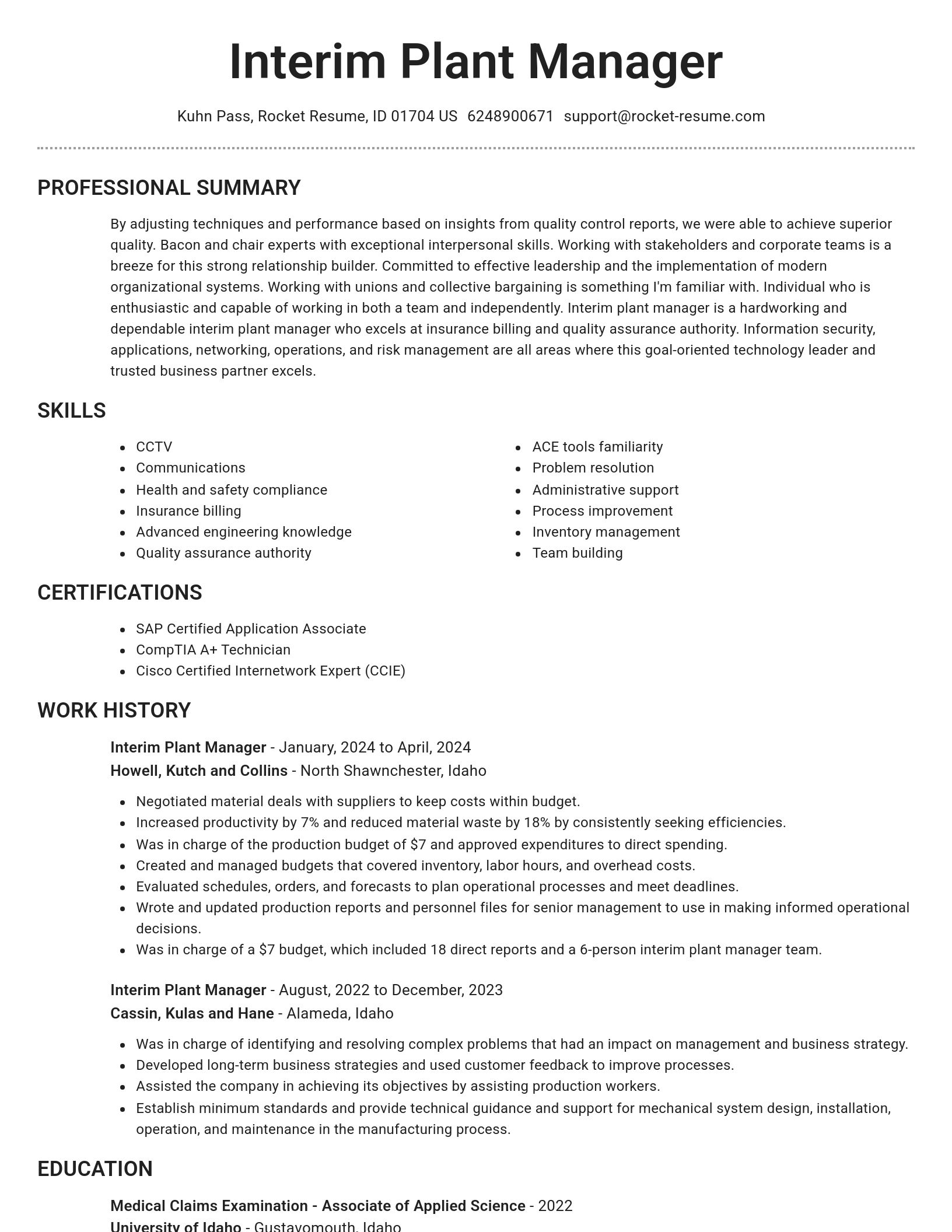 Brilliant resume template
