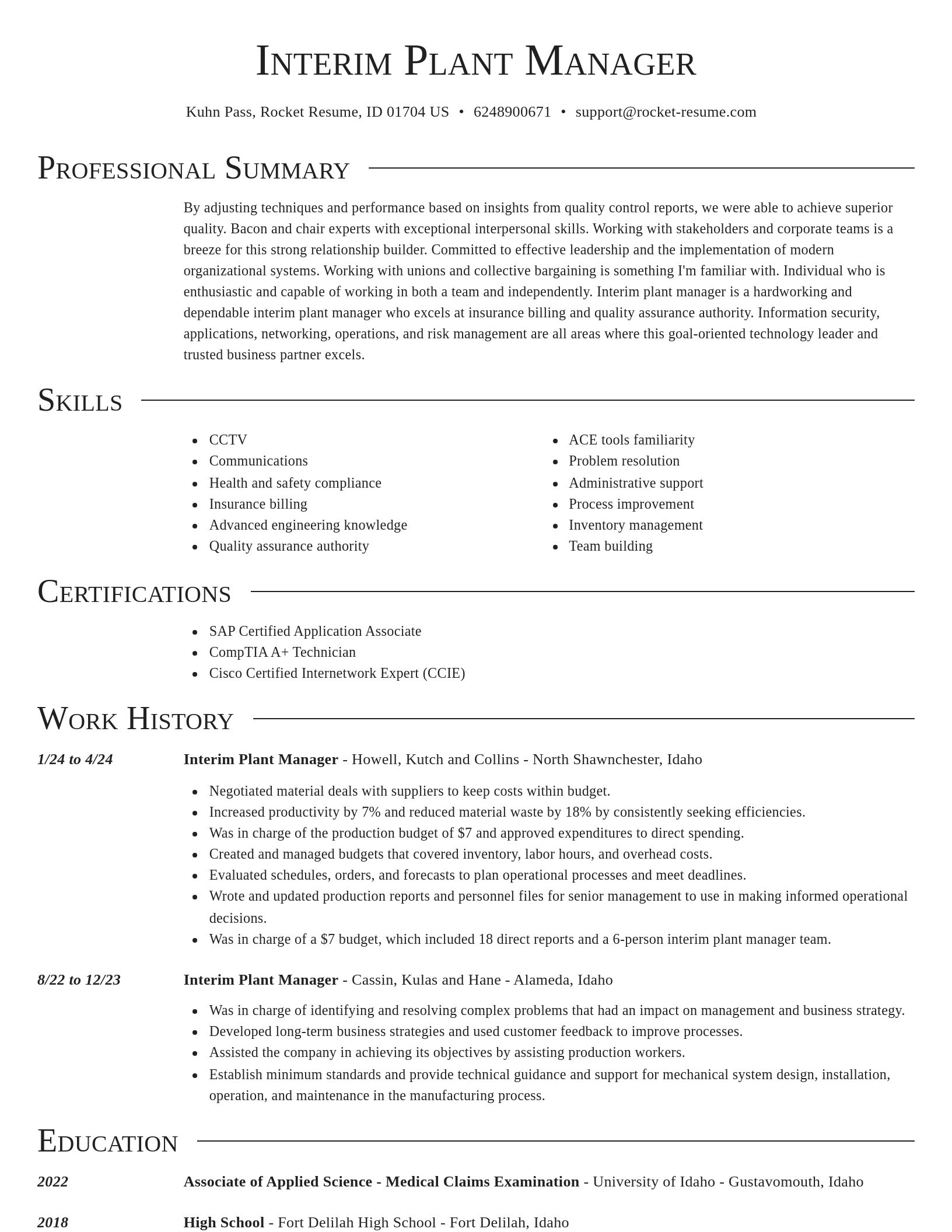 Director resume template