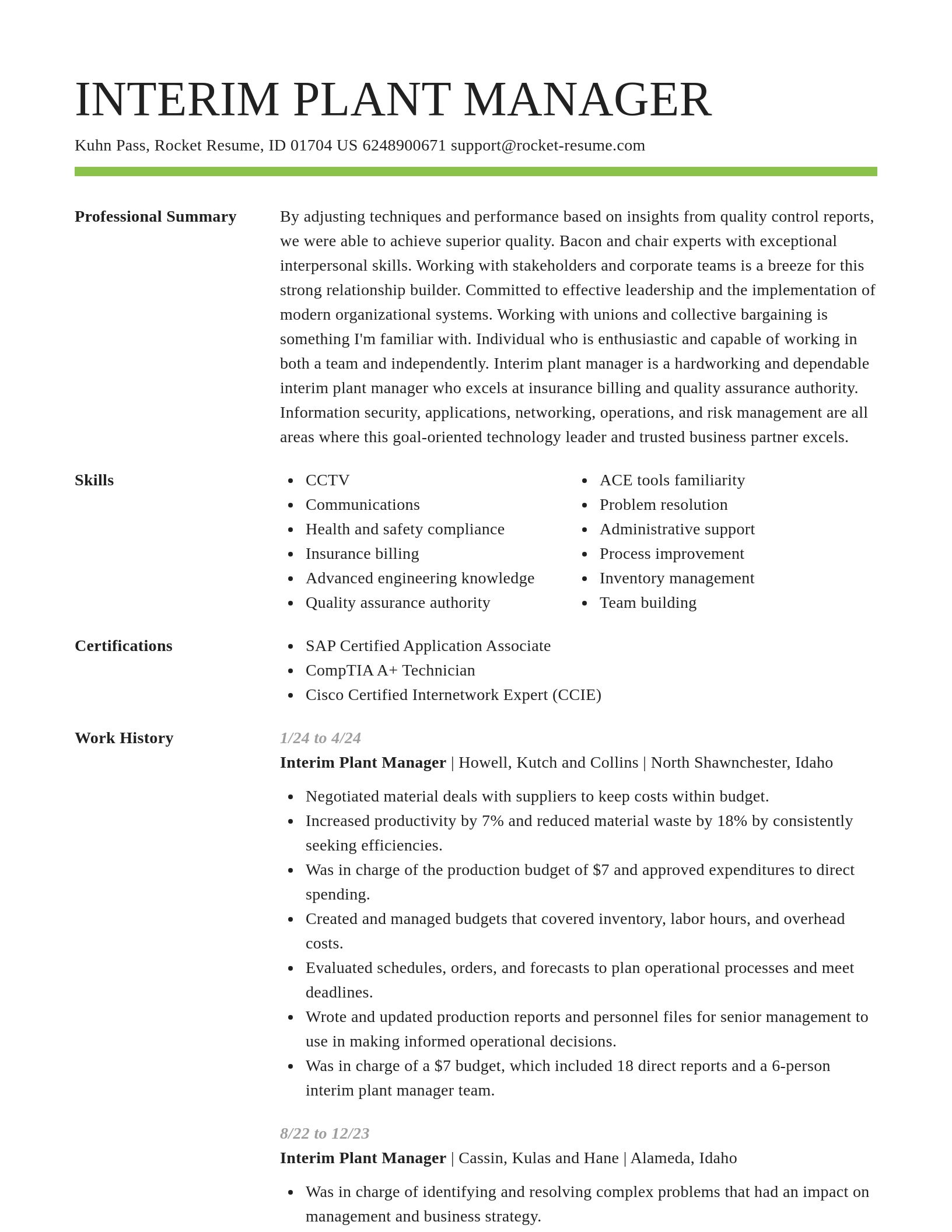 Smart resume template