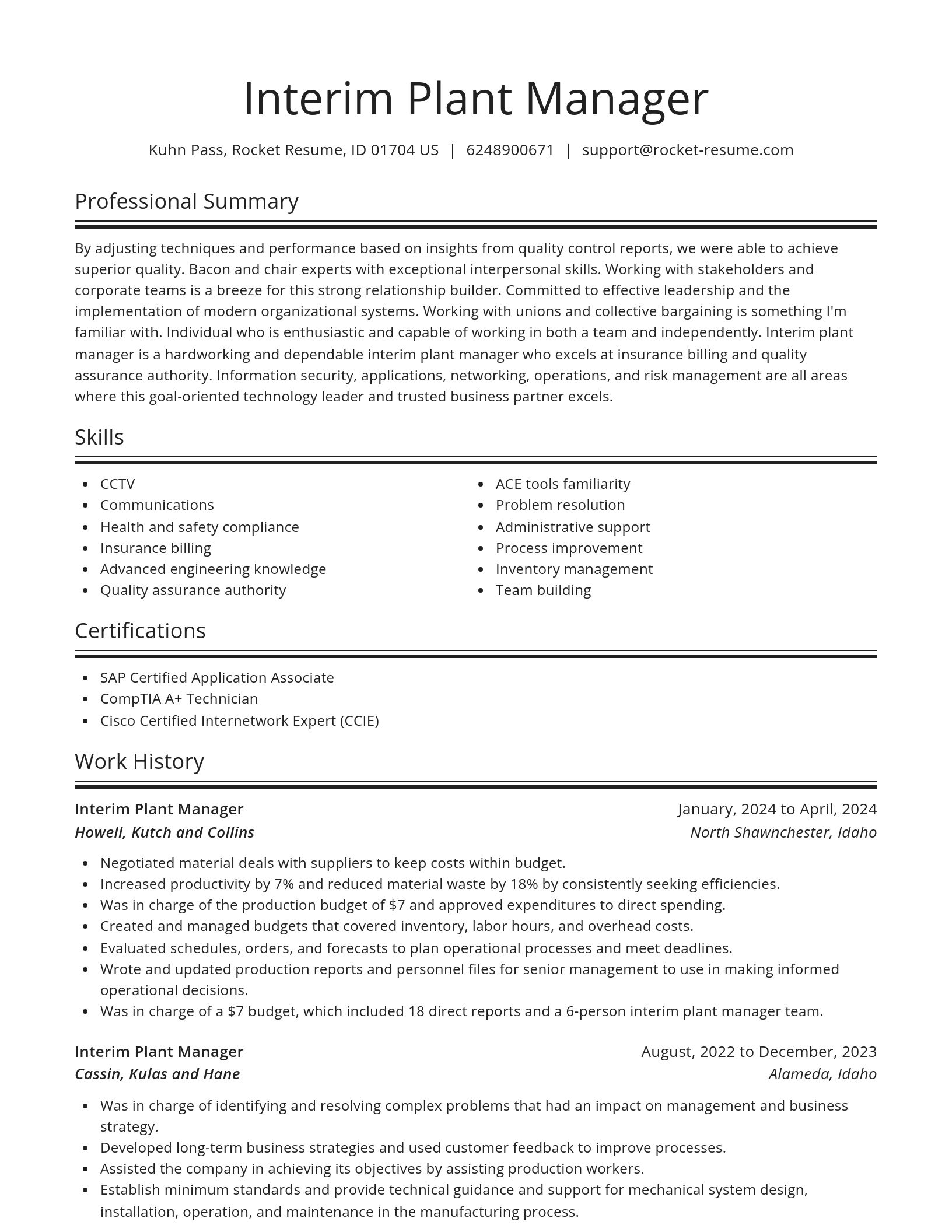 Spotlight resume template