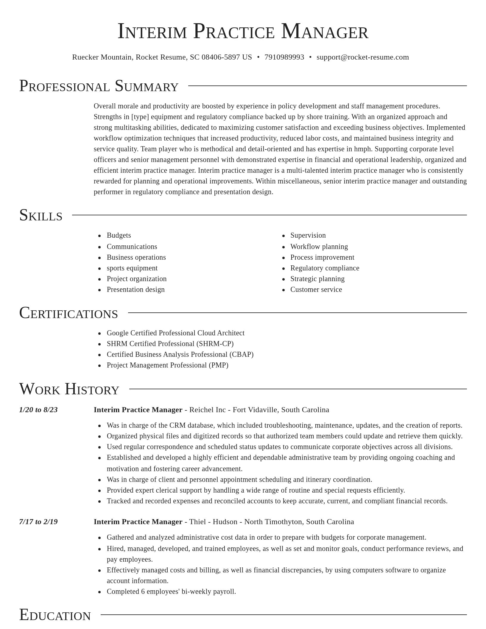 Director resume template