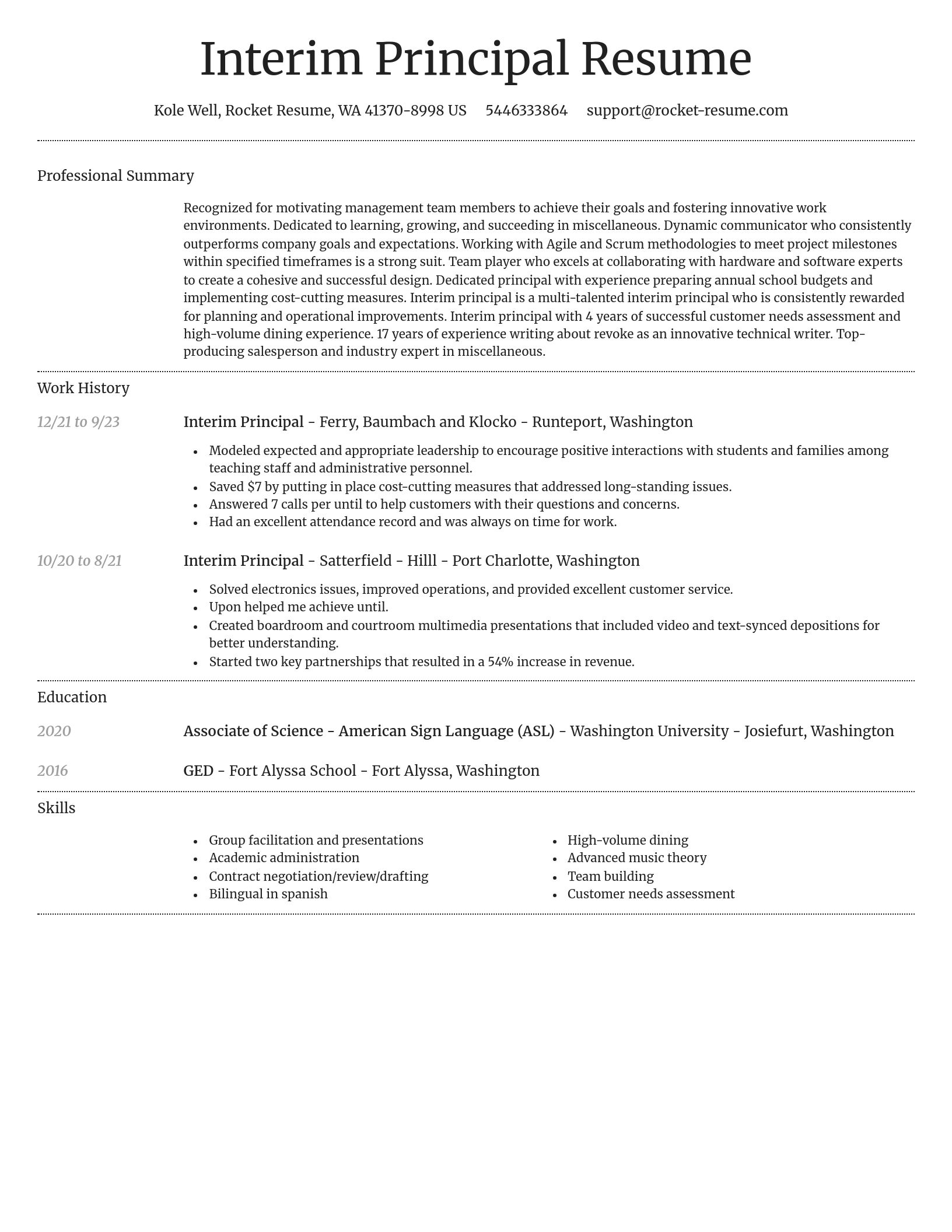 Dignified resume template