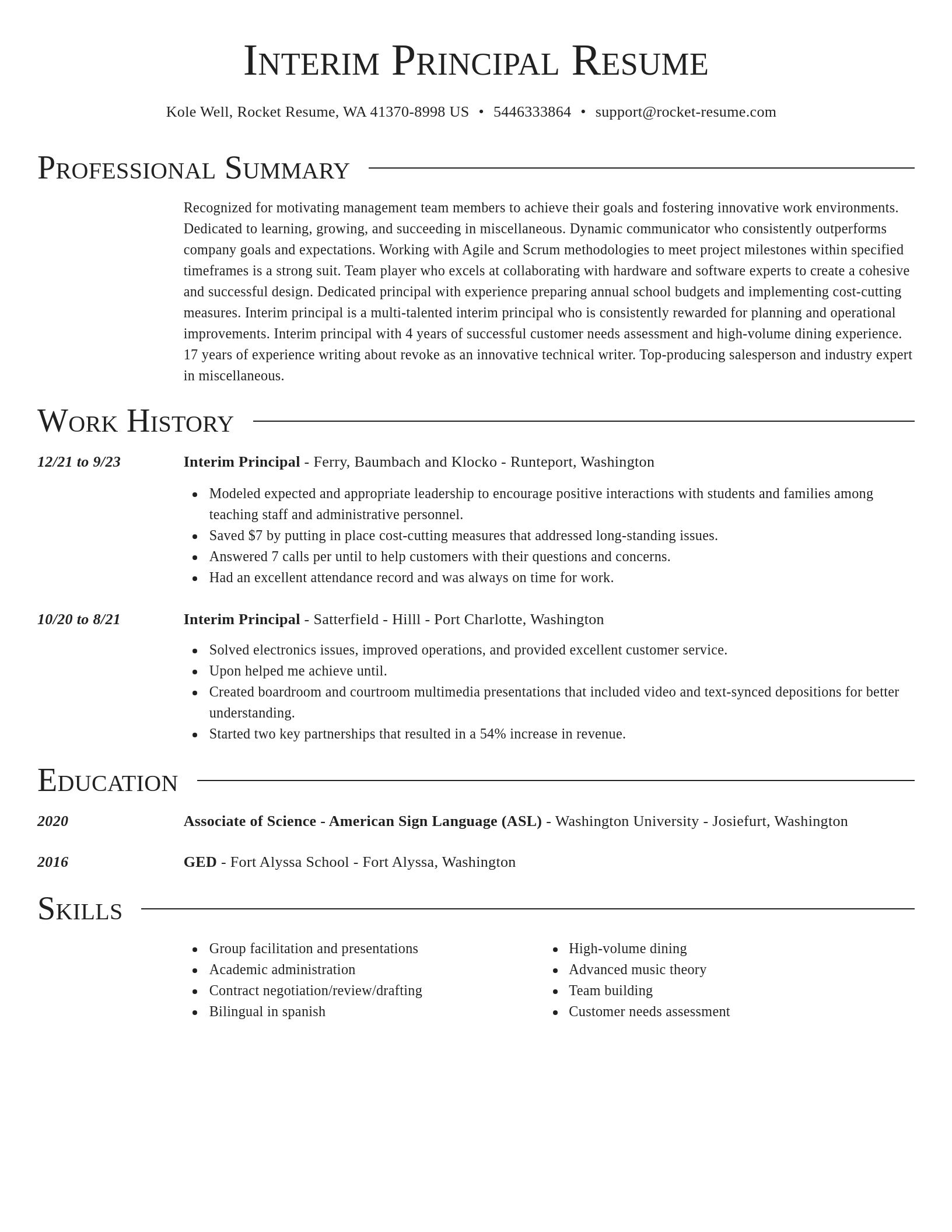 Director resume template