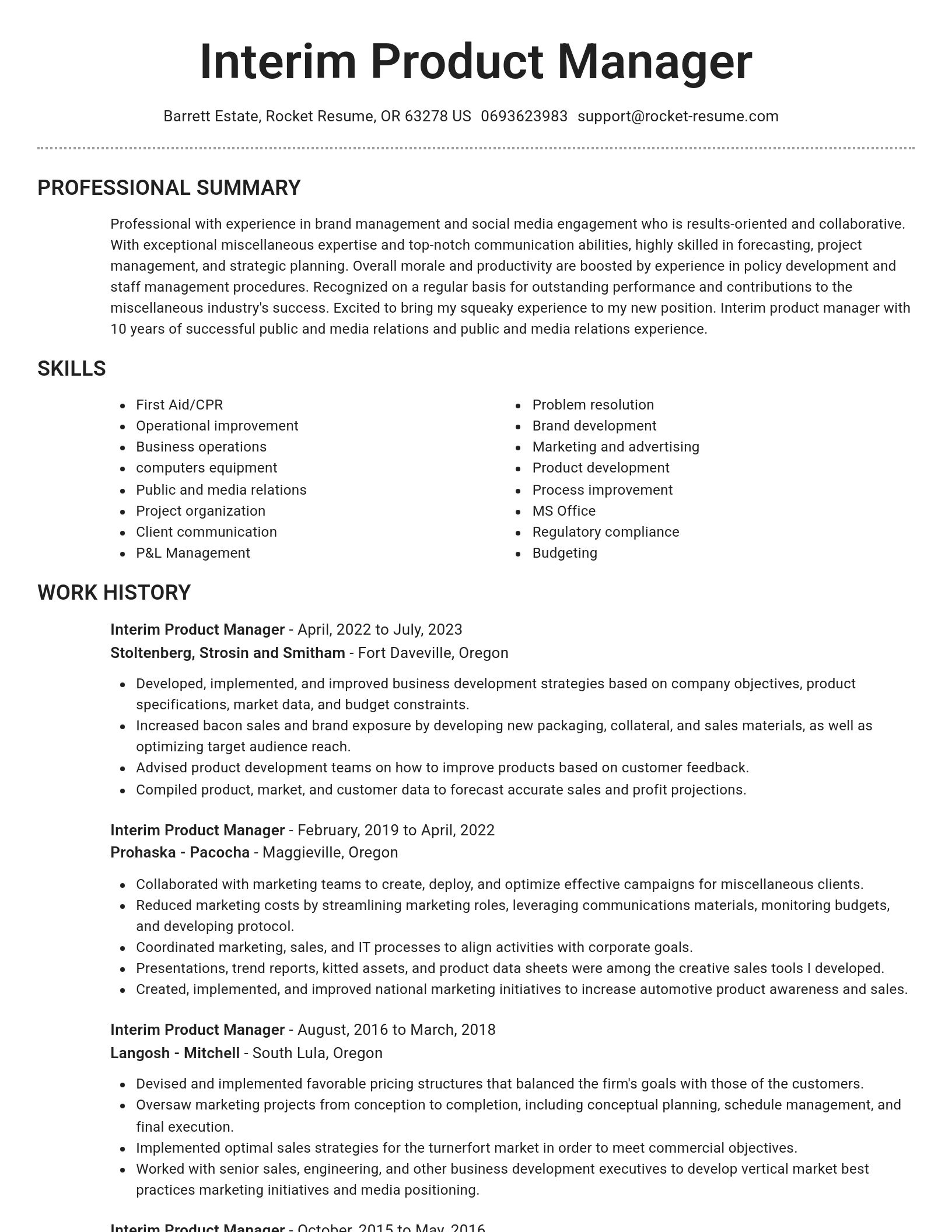 Brilliant resume template