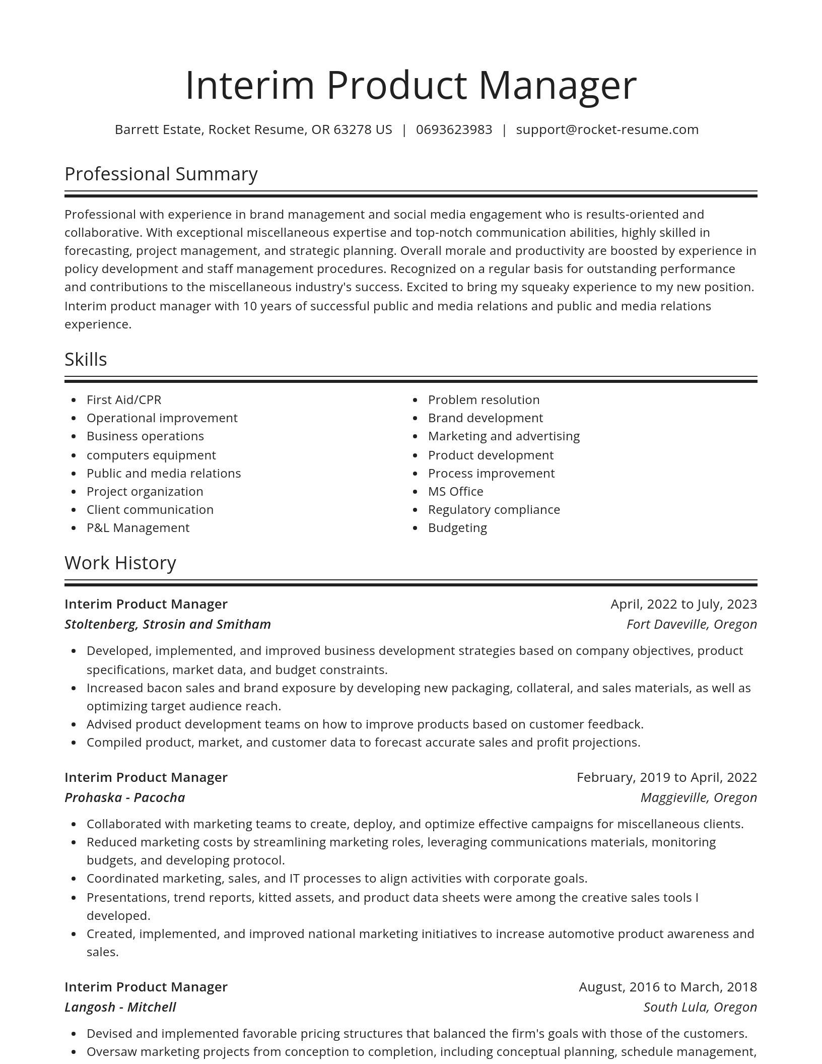 Spotlight resume template