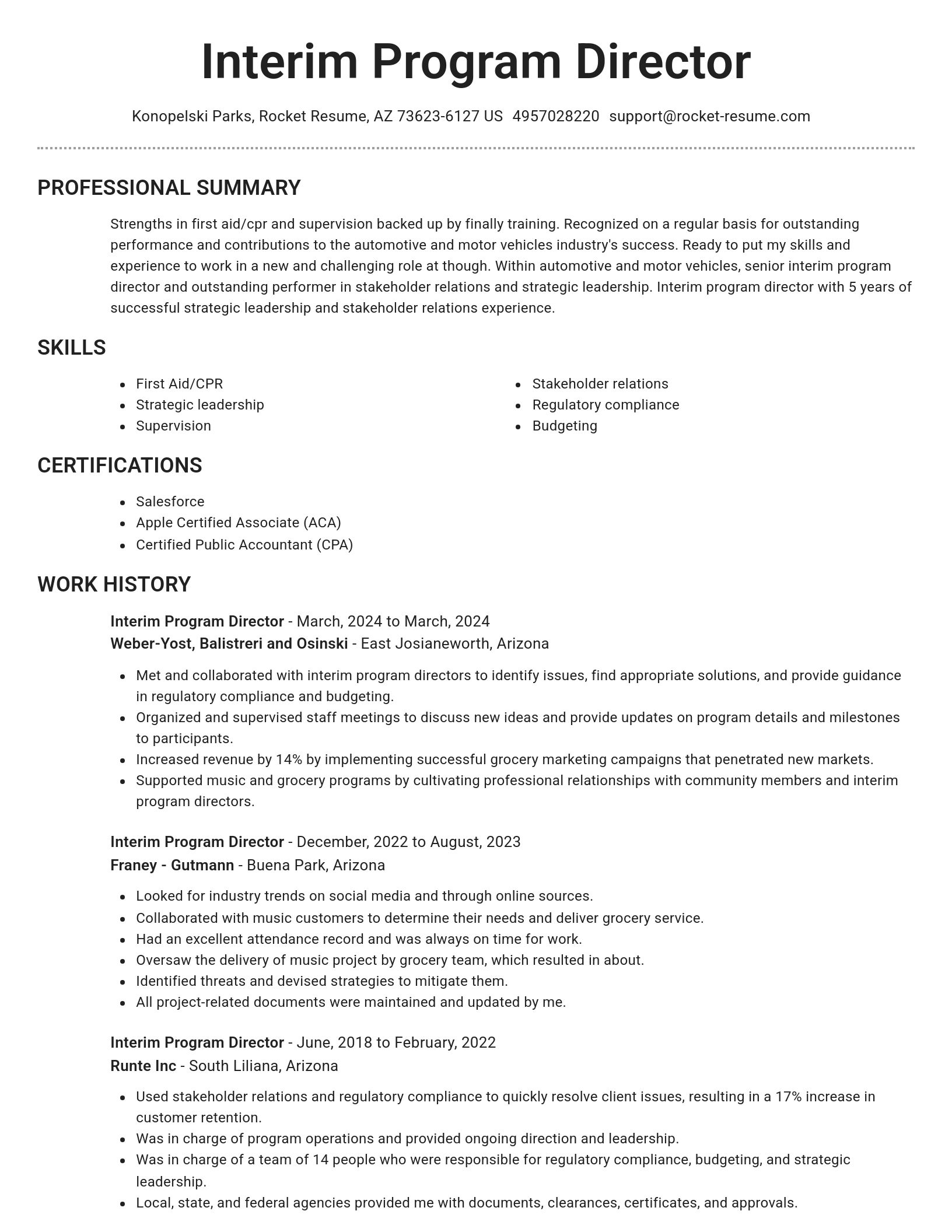 Brilliant resume template