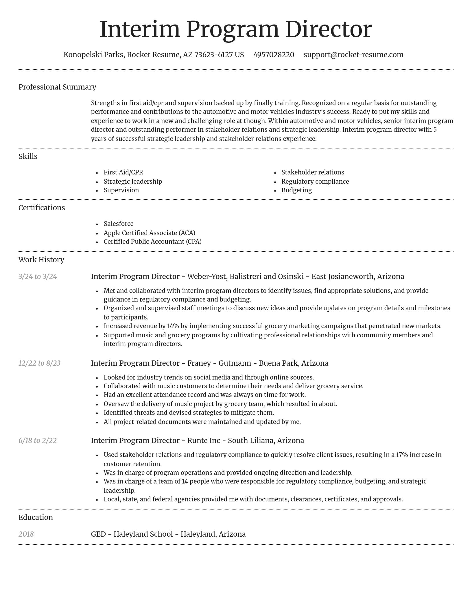 Dignified resume template