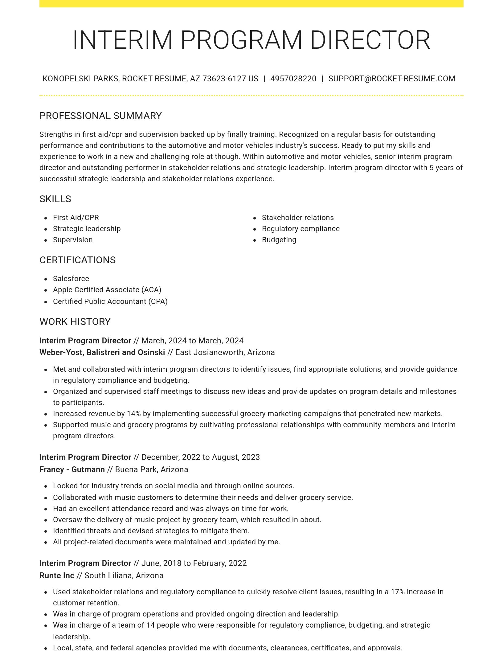 Grand resume template
