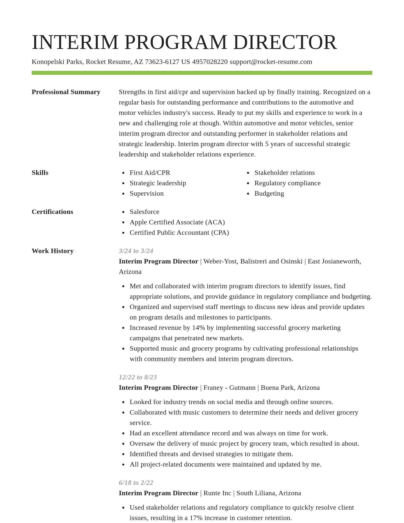 Smart resume template