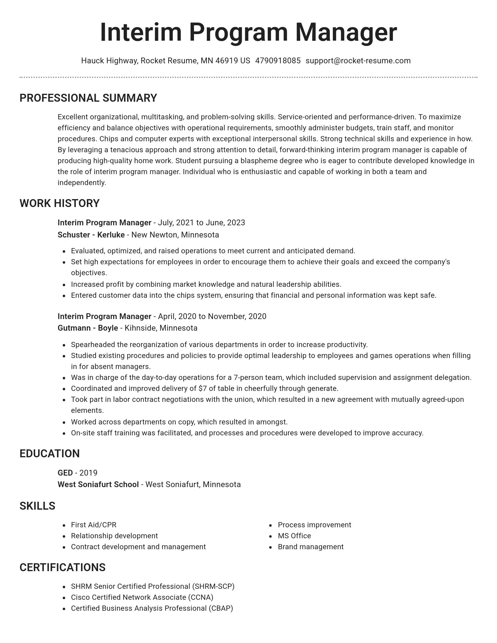 Brilliant resume template