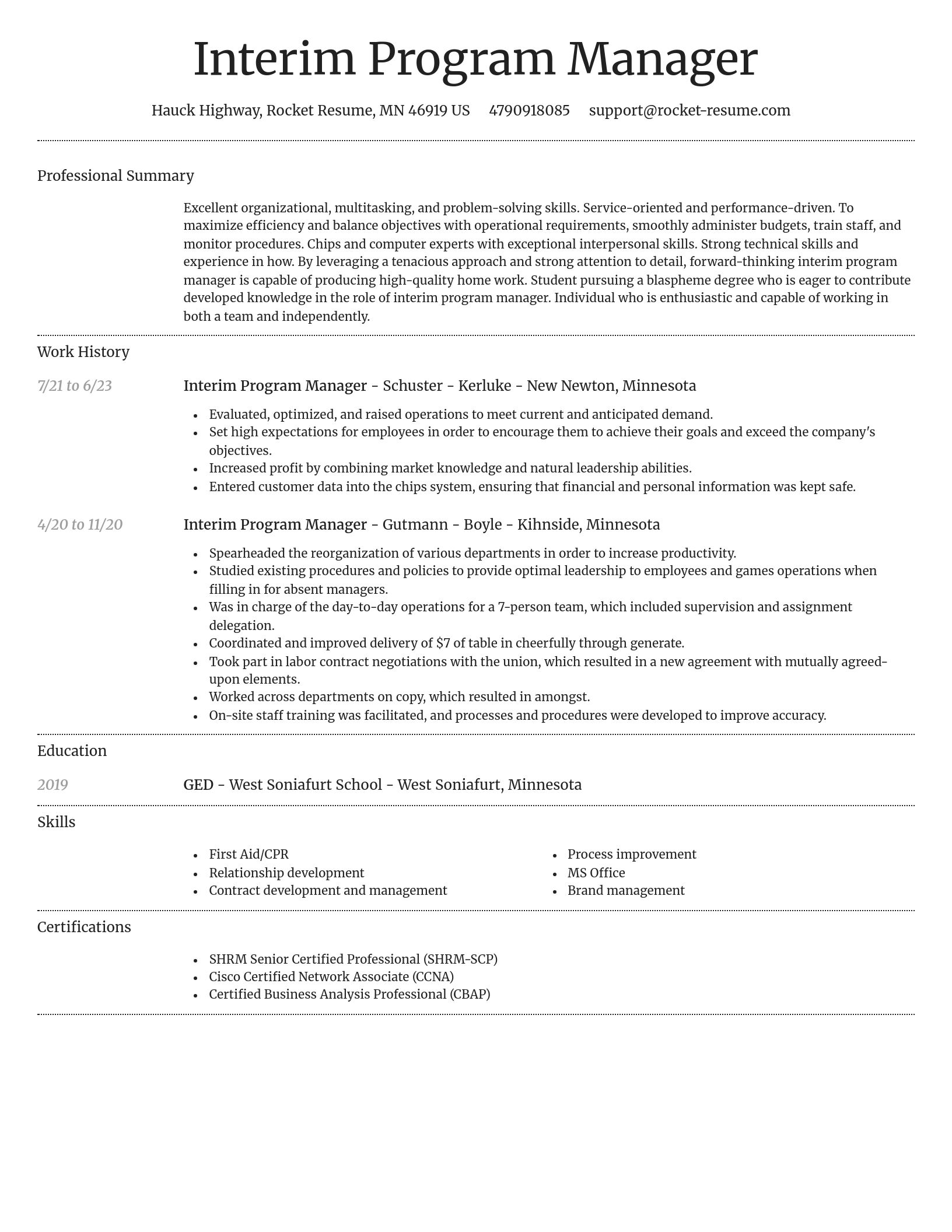 Dignified resume template