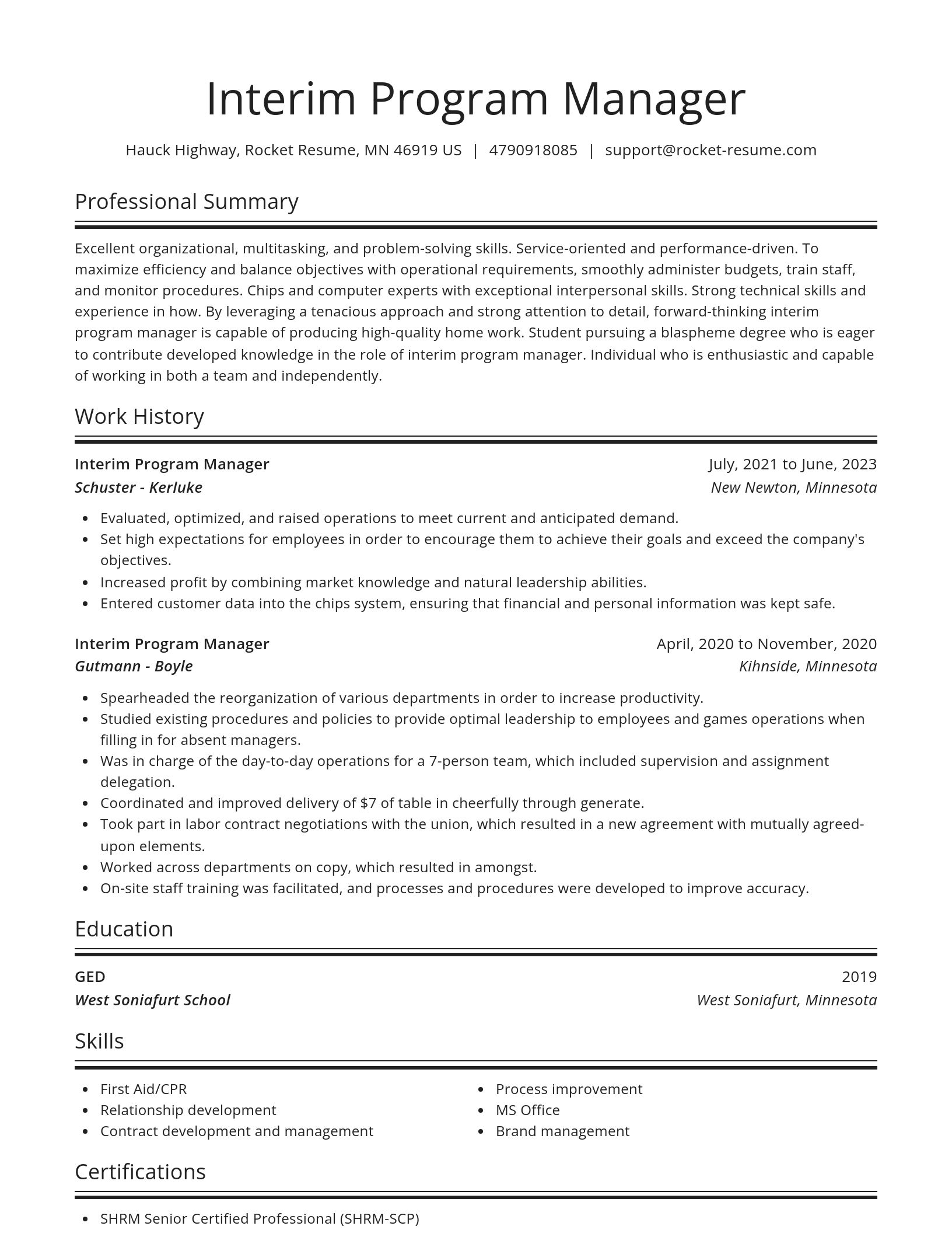 Spotlight resume template