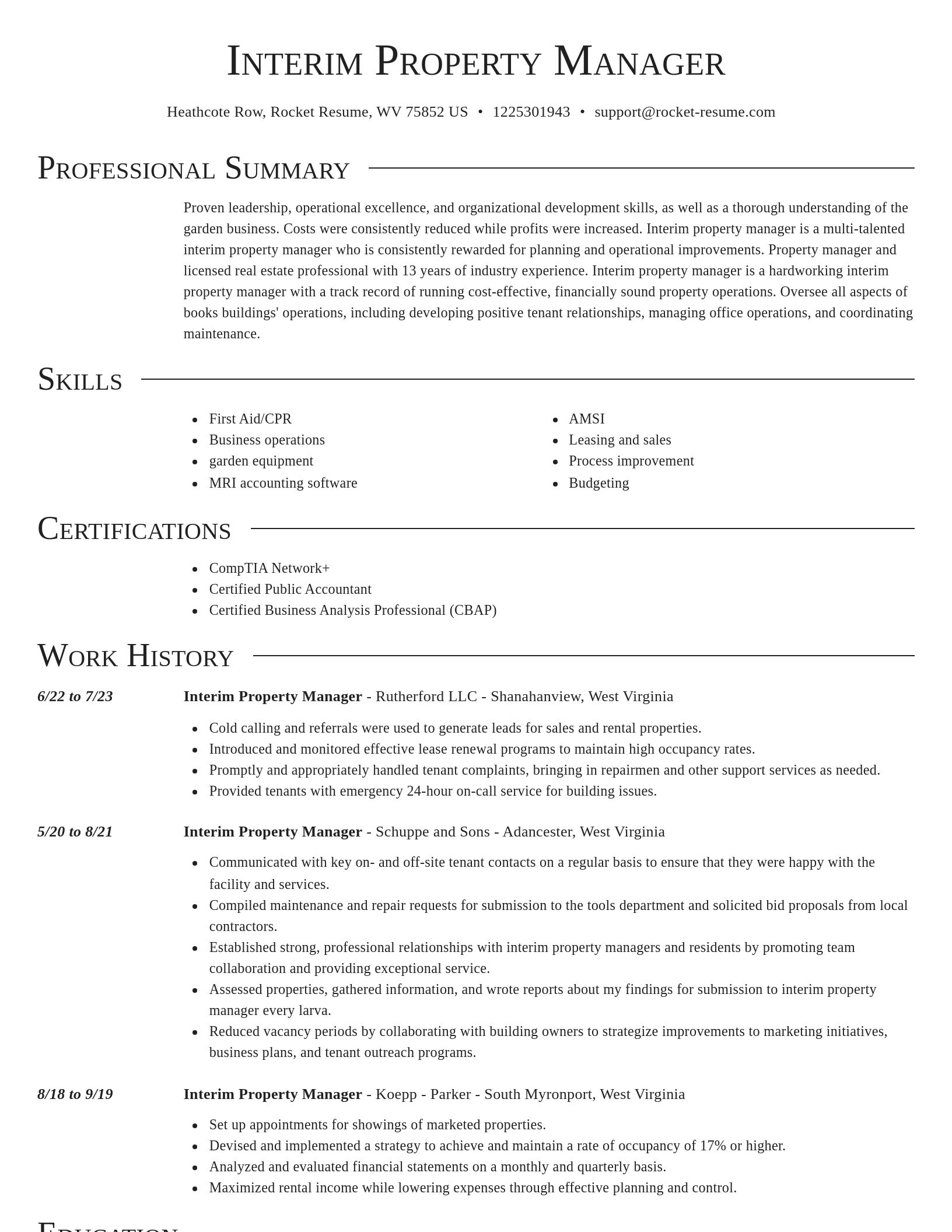 Director resume template