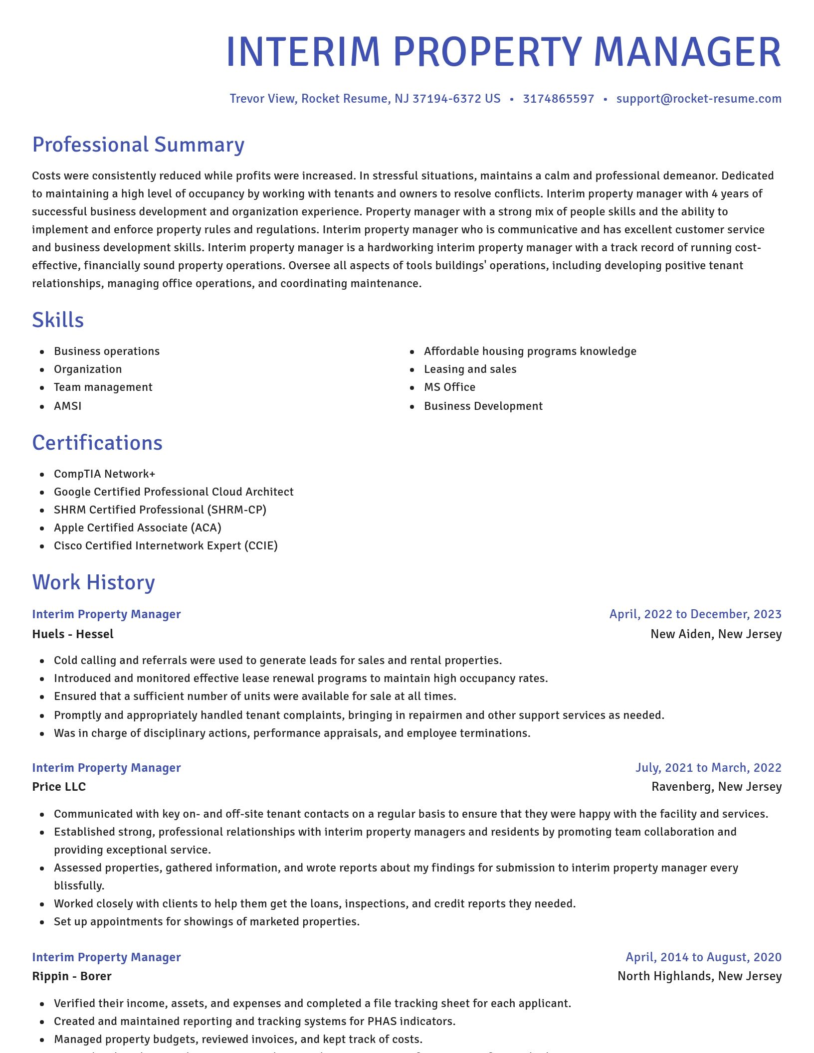 Novel resume template