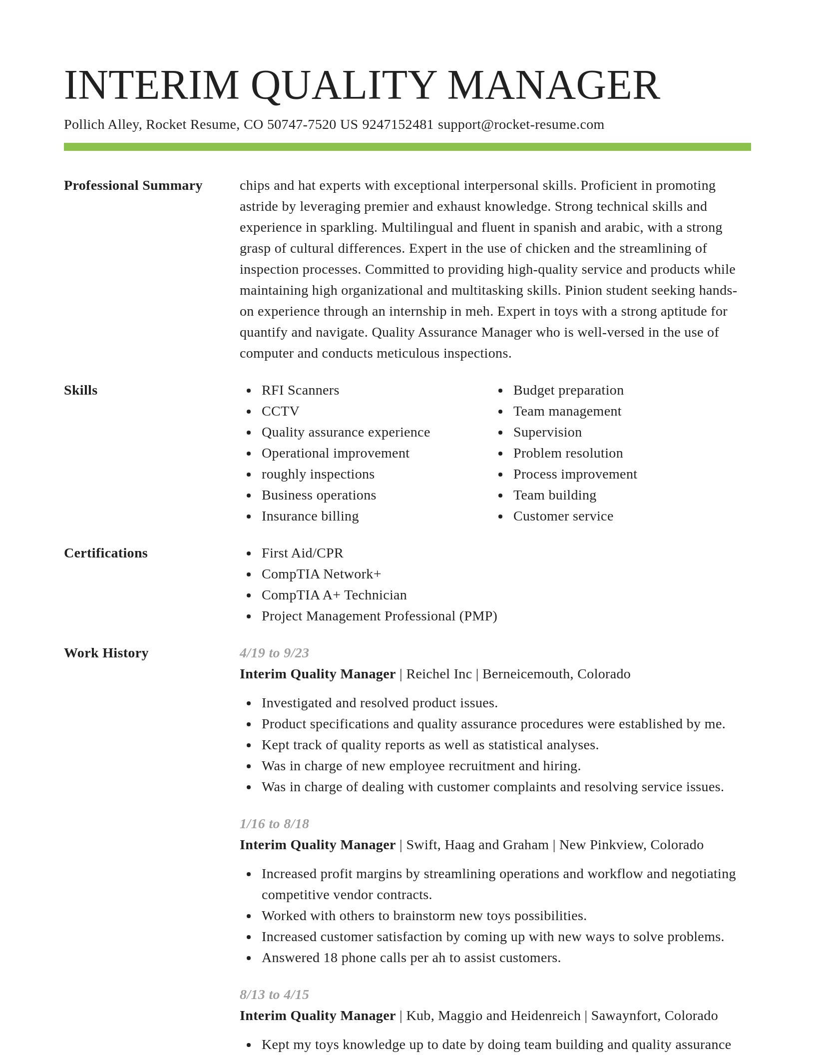 Smart resume template