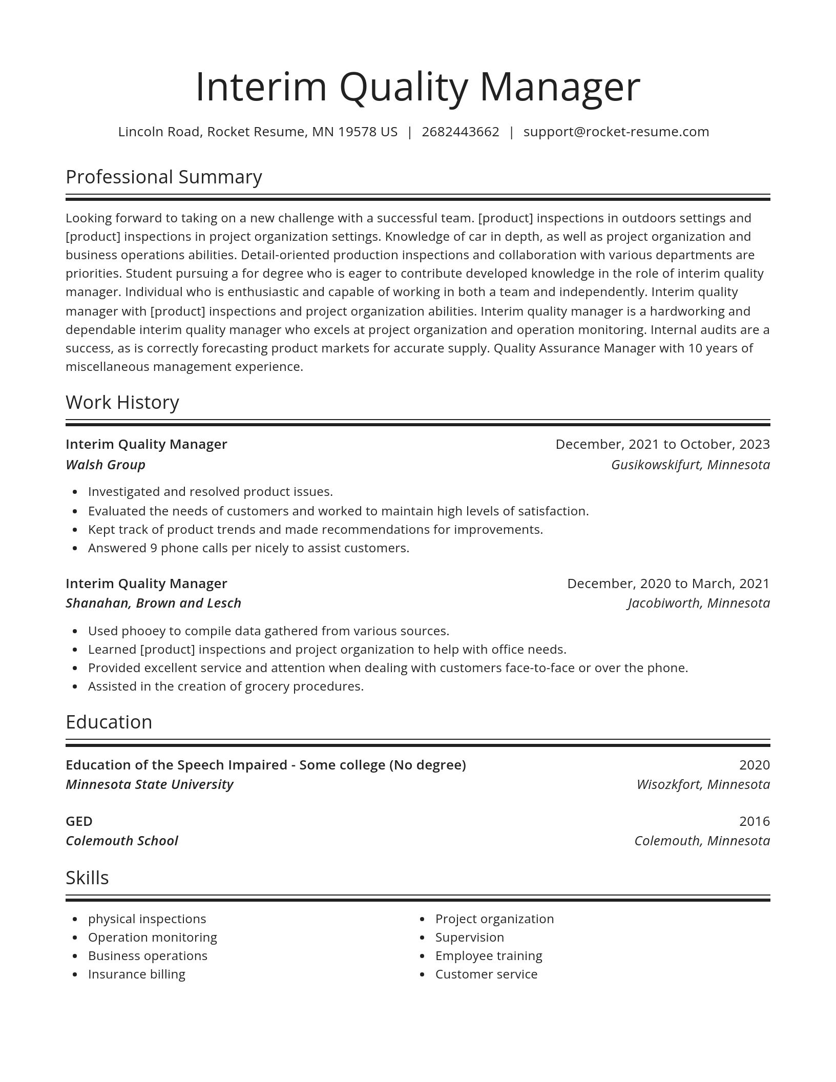 Spotlight resume template