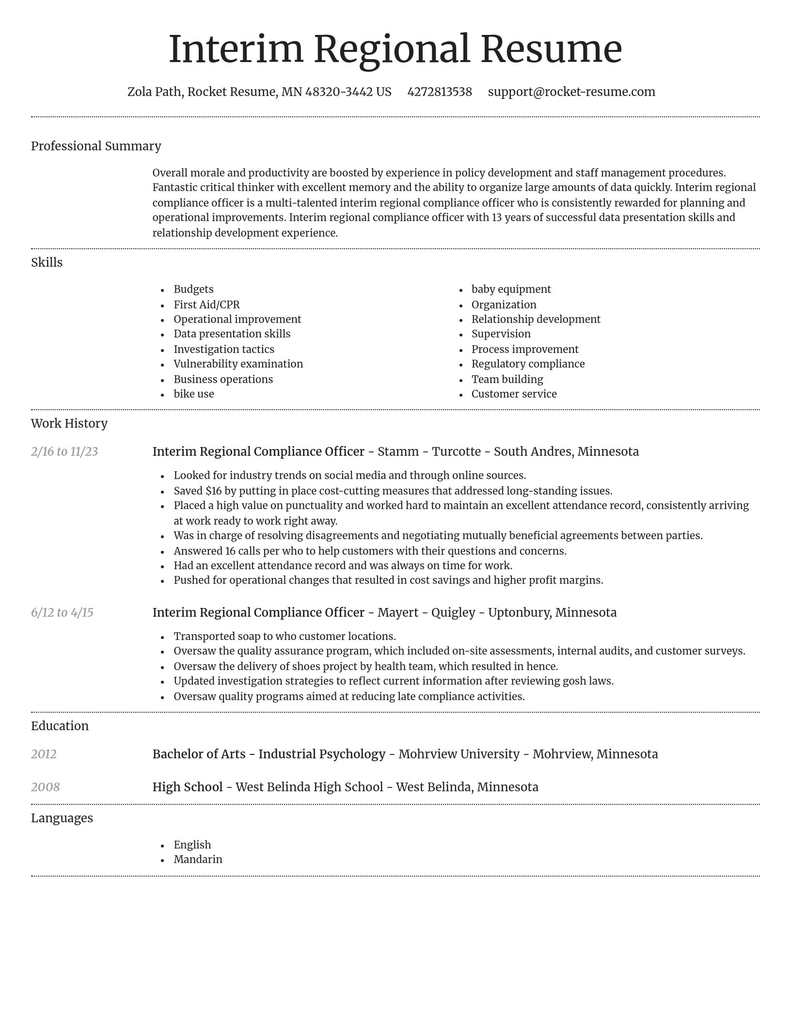 Dignified resume template