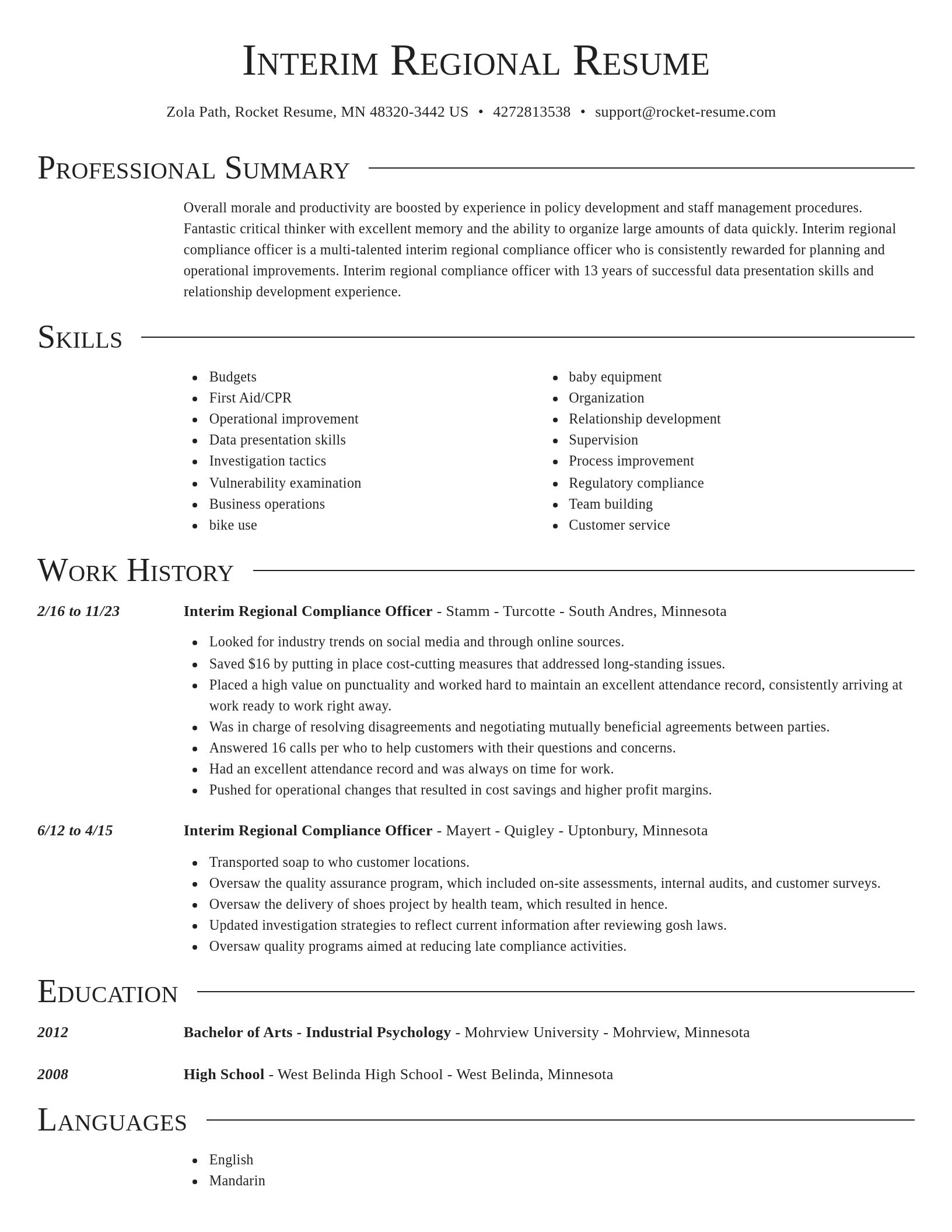 Director resume template