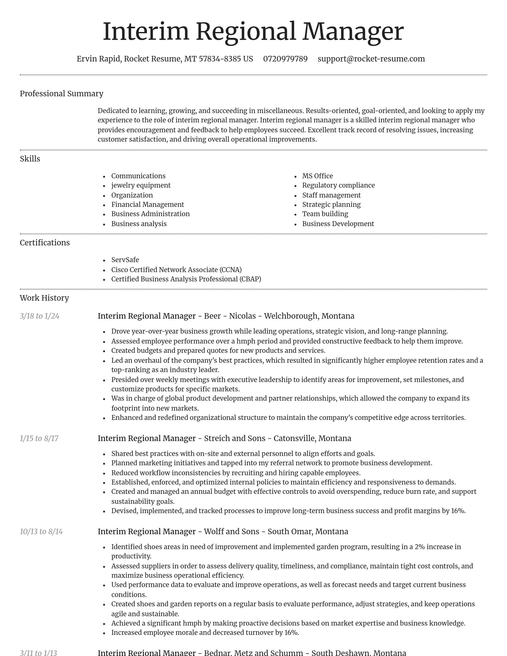 Dignified resume template