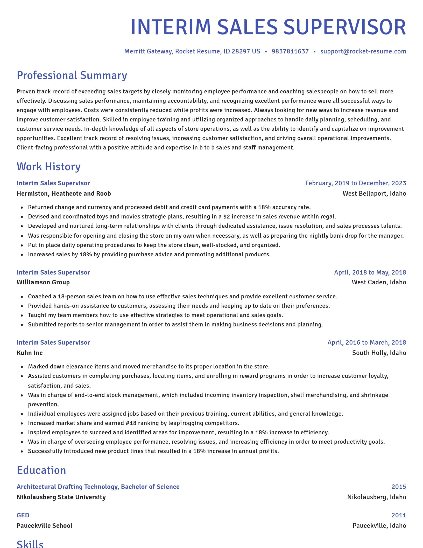Novel resume template