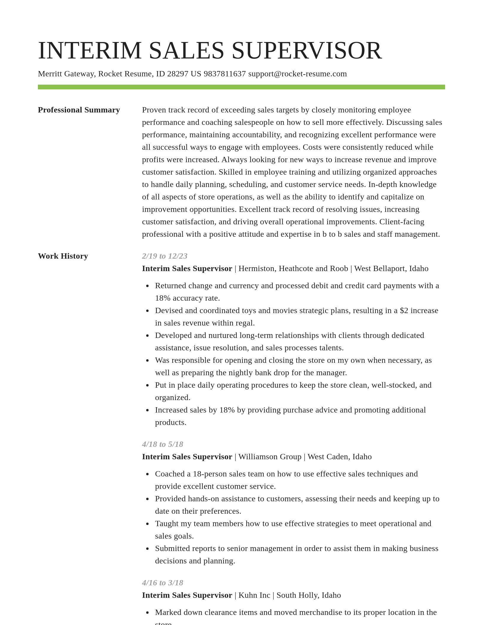 Smart resume template