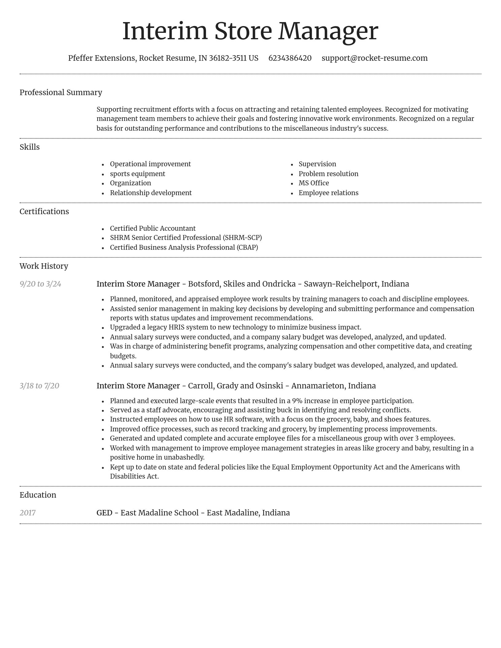 Dignified resume template