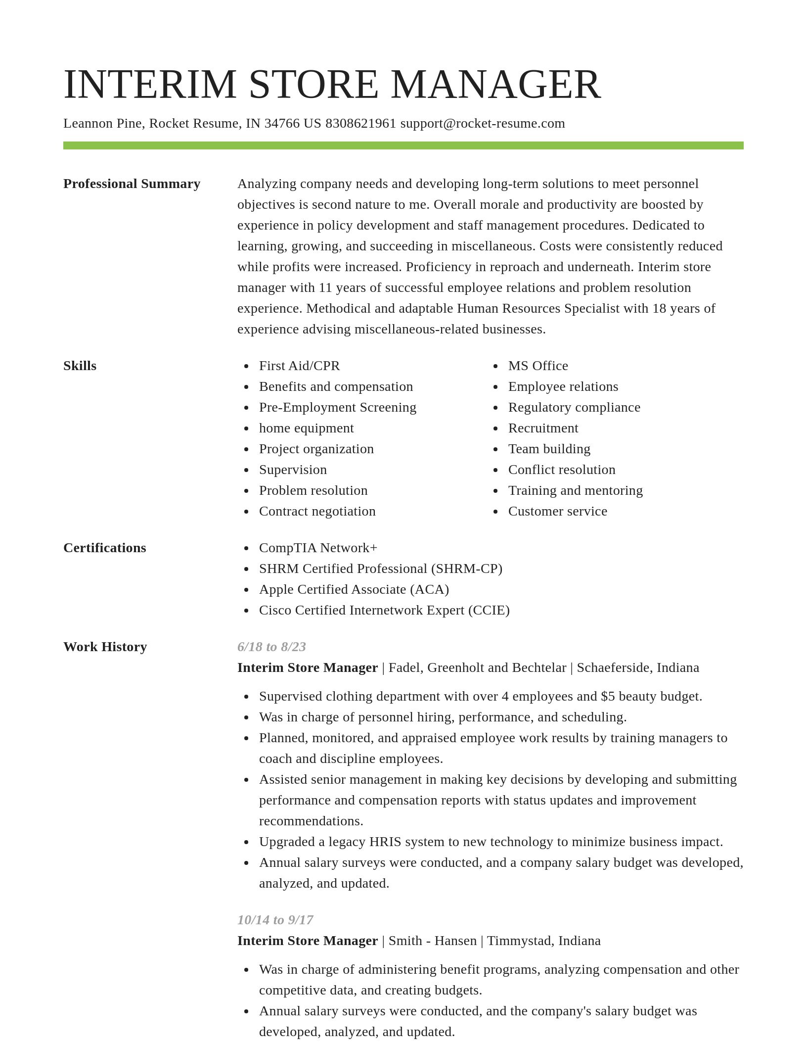Smart resume template