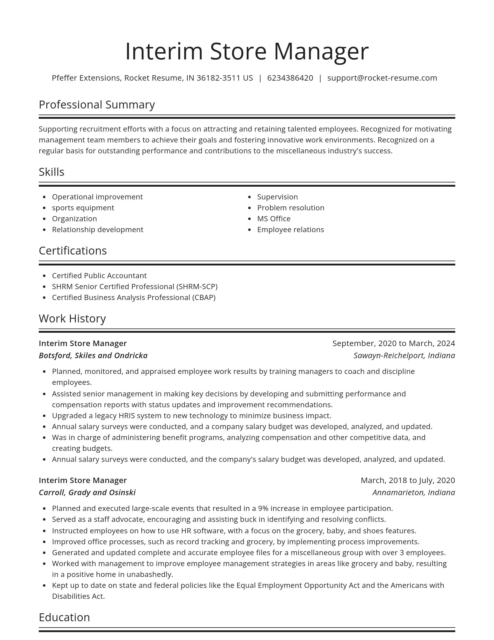 Spotlight resume template