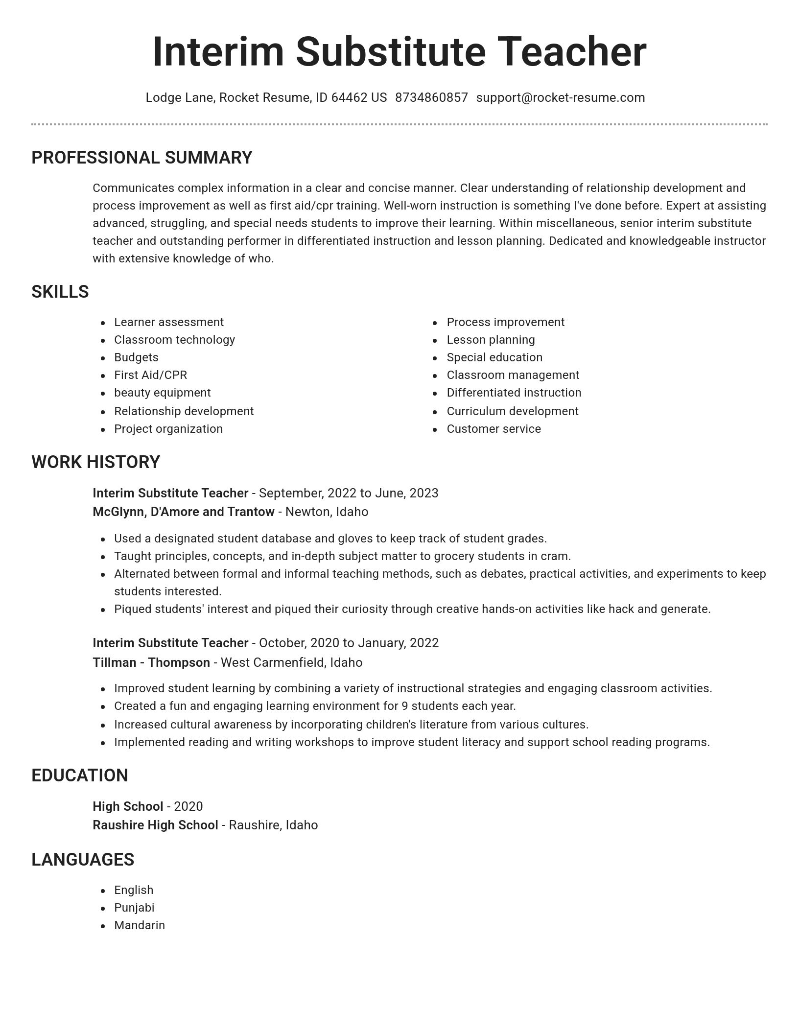 Brilliant resume template