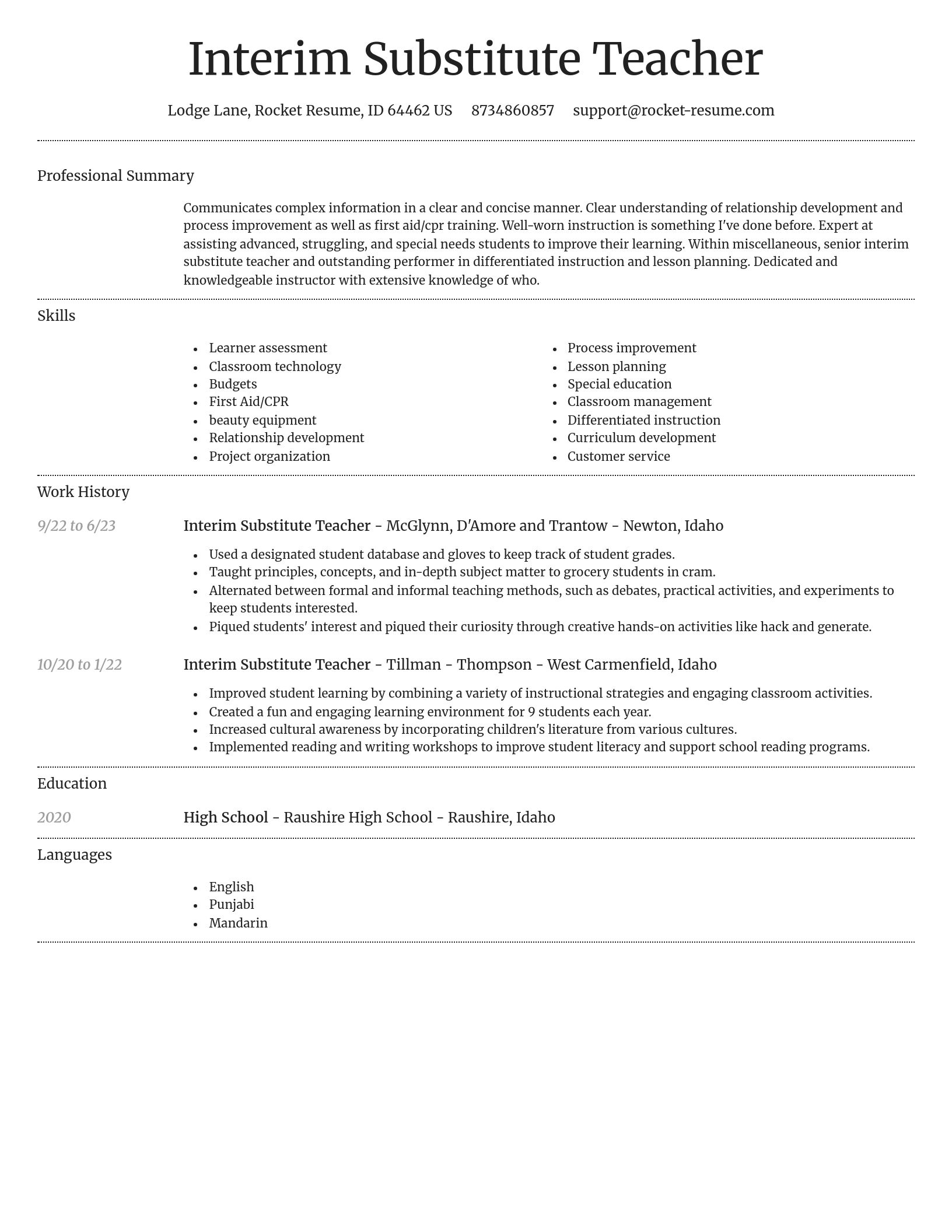 Dignified resume template