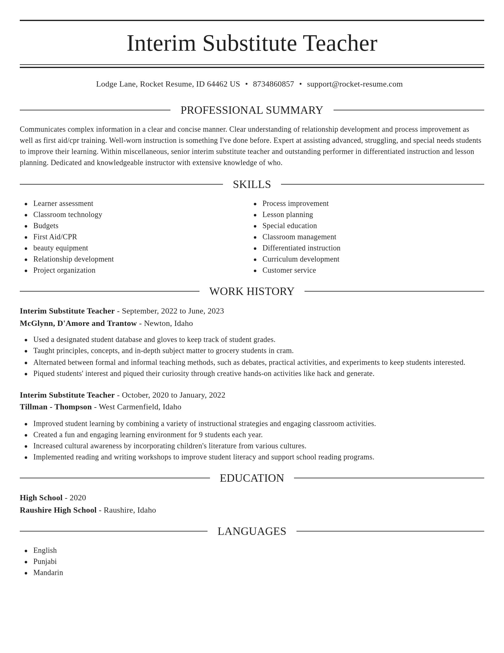Elegant resume template