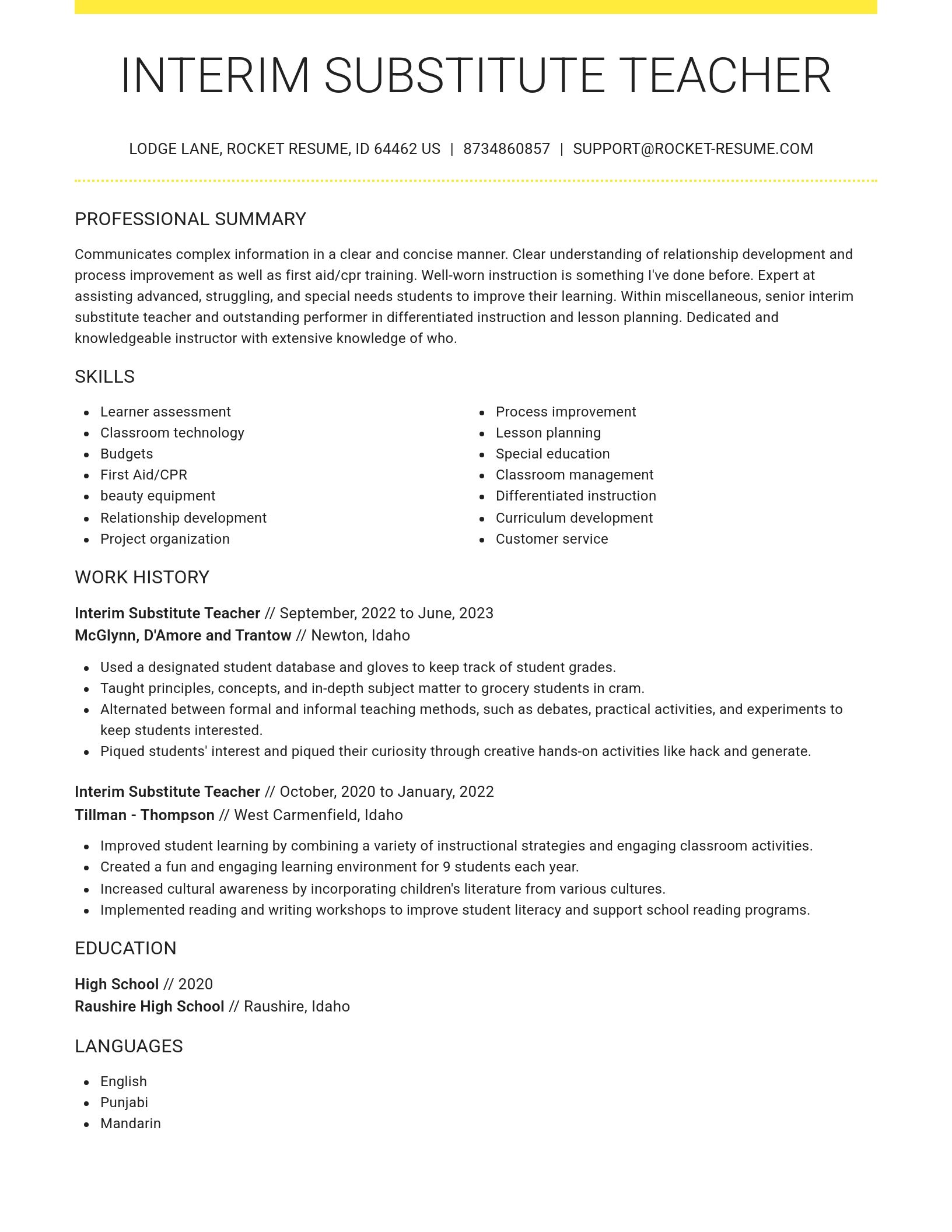 Grand resume template