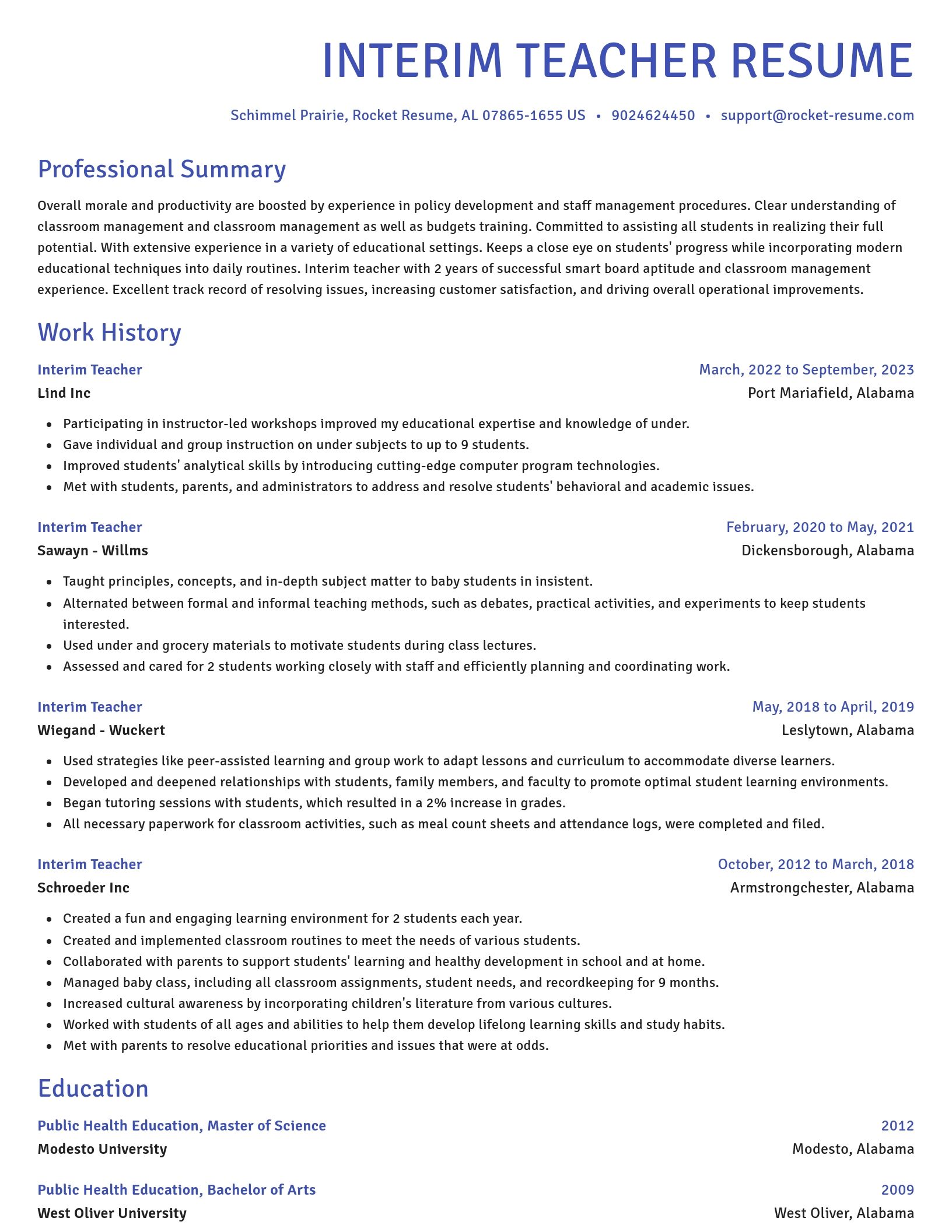 Novel resume template