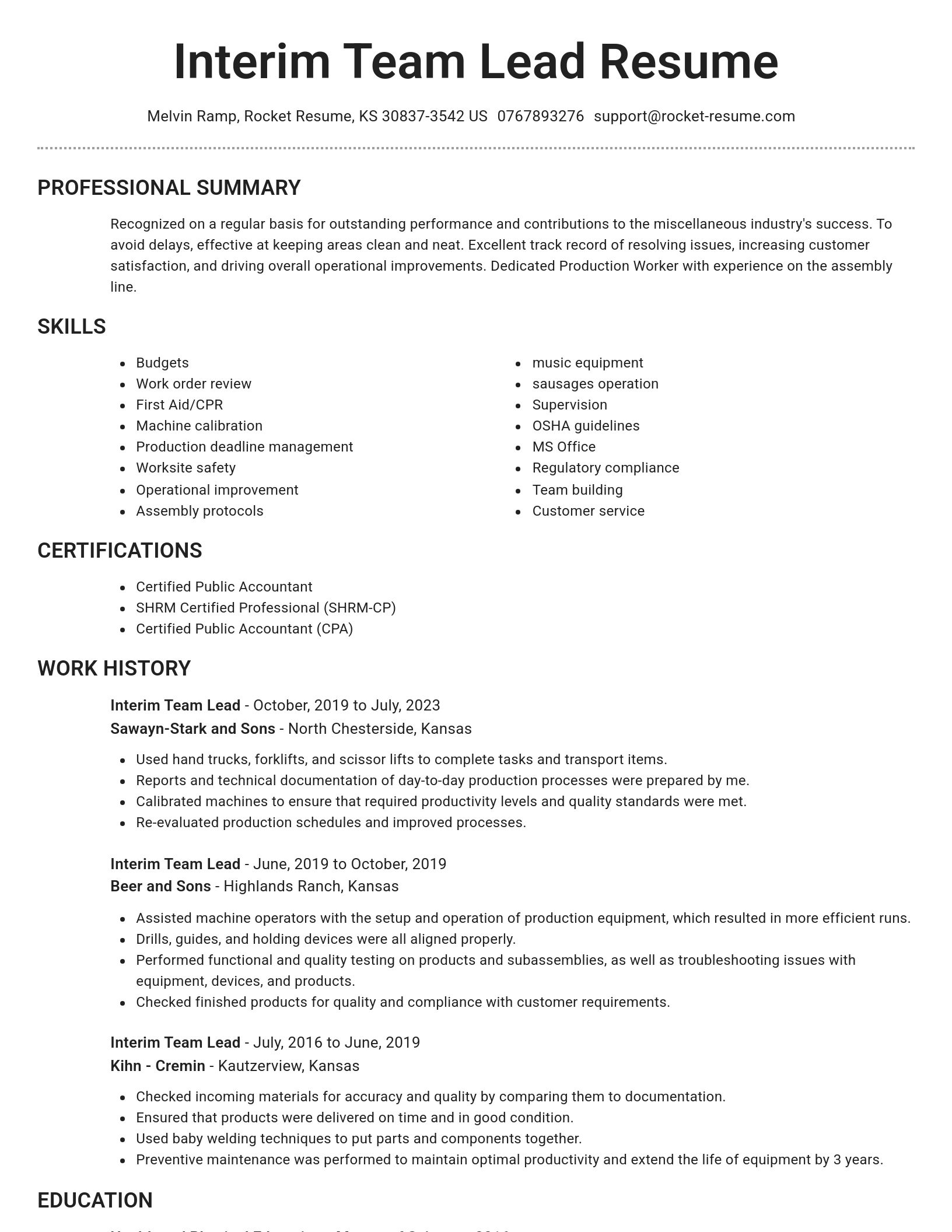 Brilliant resume template