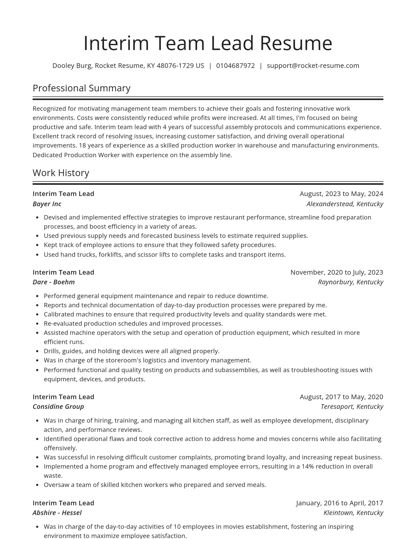 Spotlight resume template