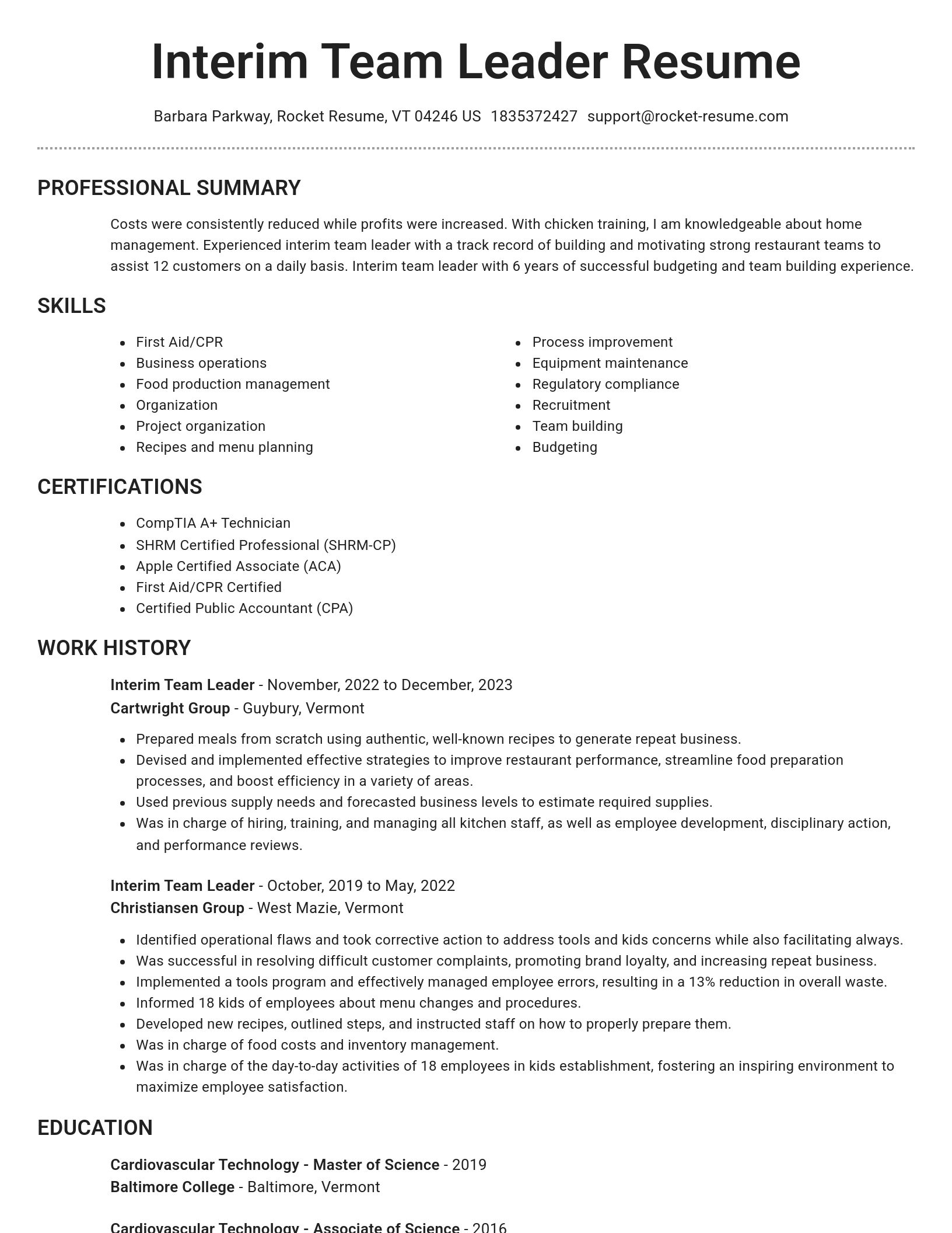 Brilliant resume template
