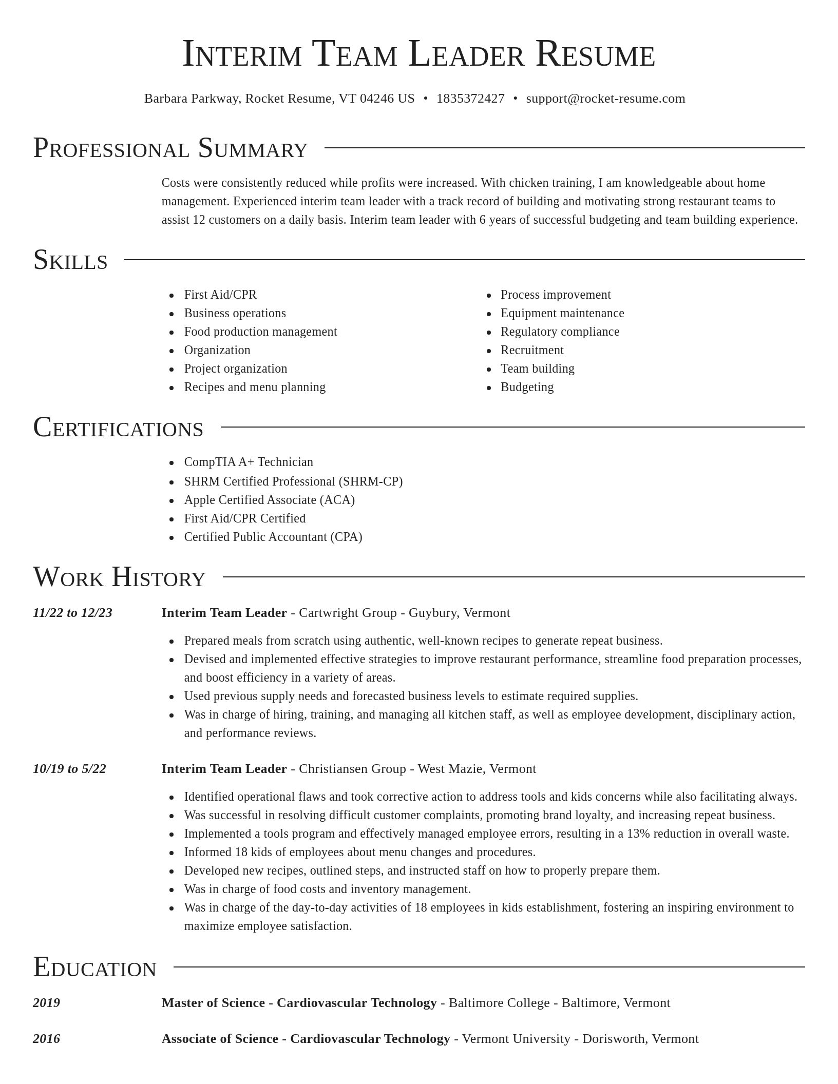 Director resume template