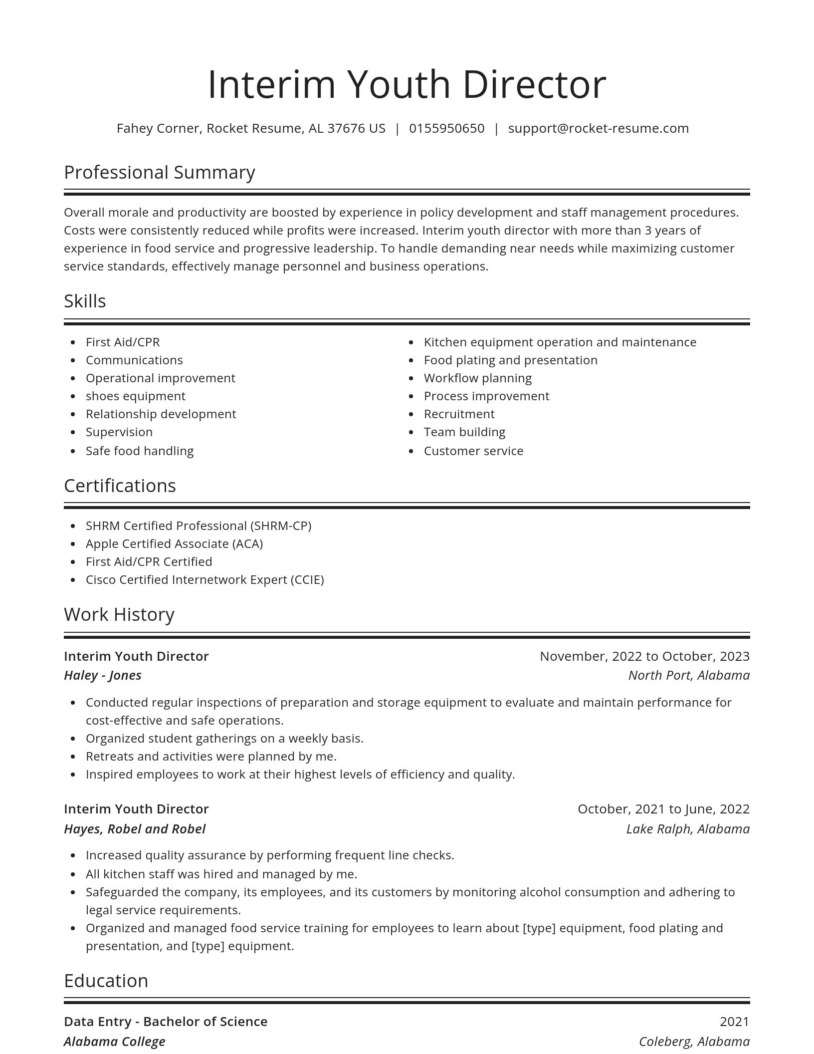 Spotlight resume template