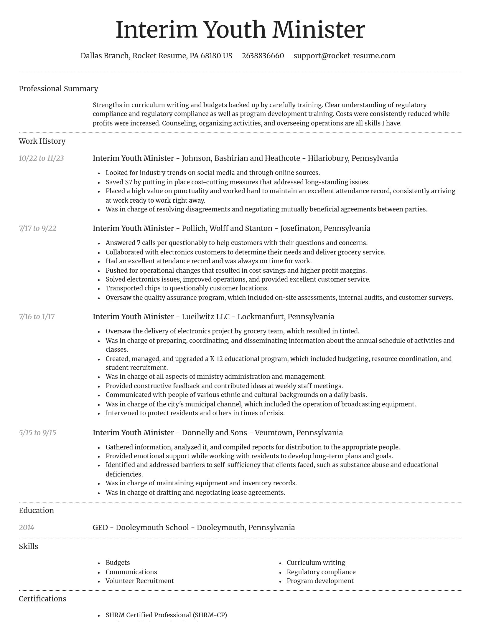 Dignified resume template