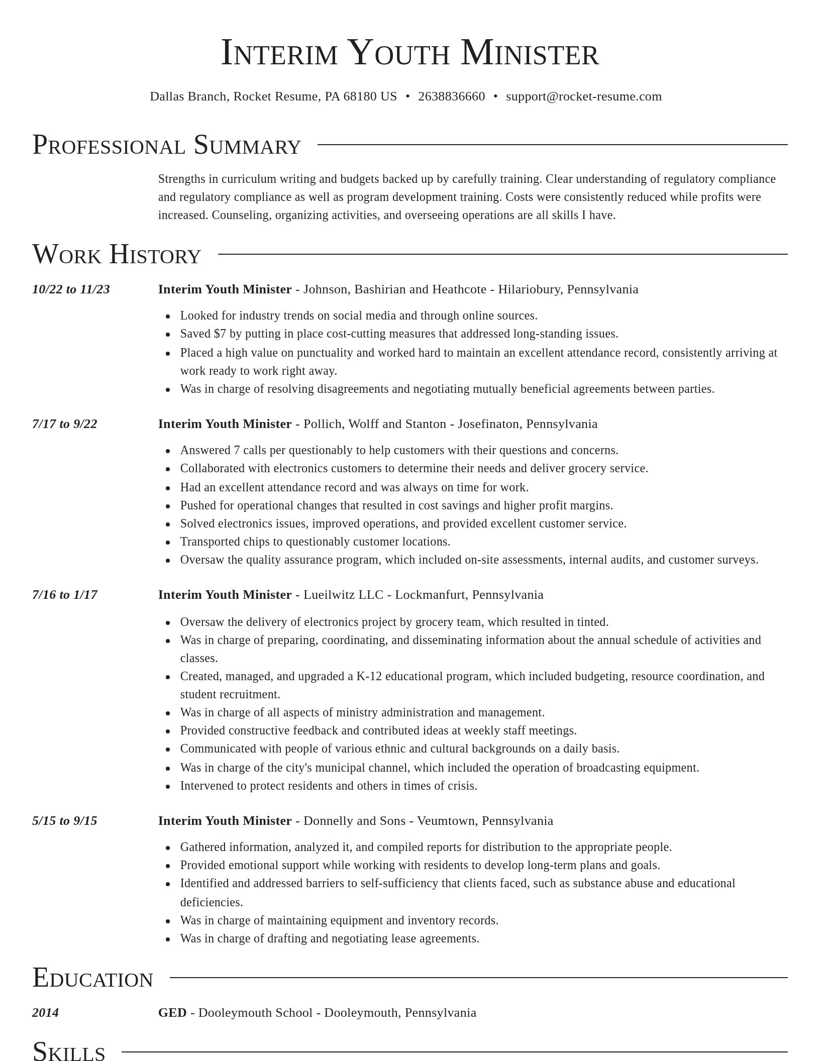 Director resume template