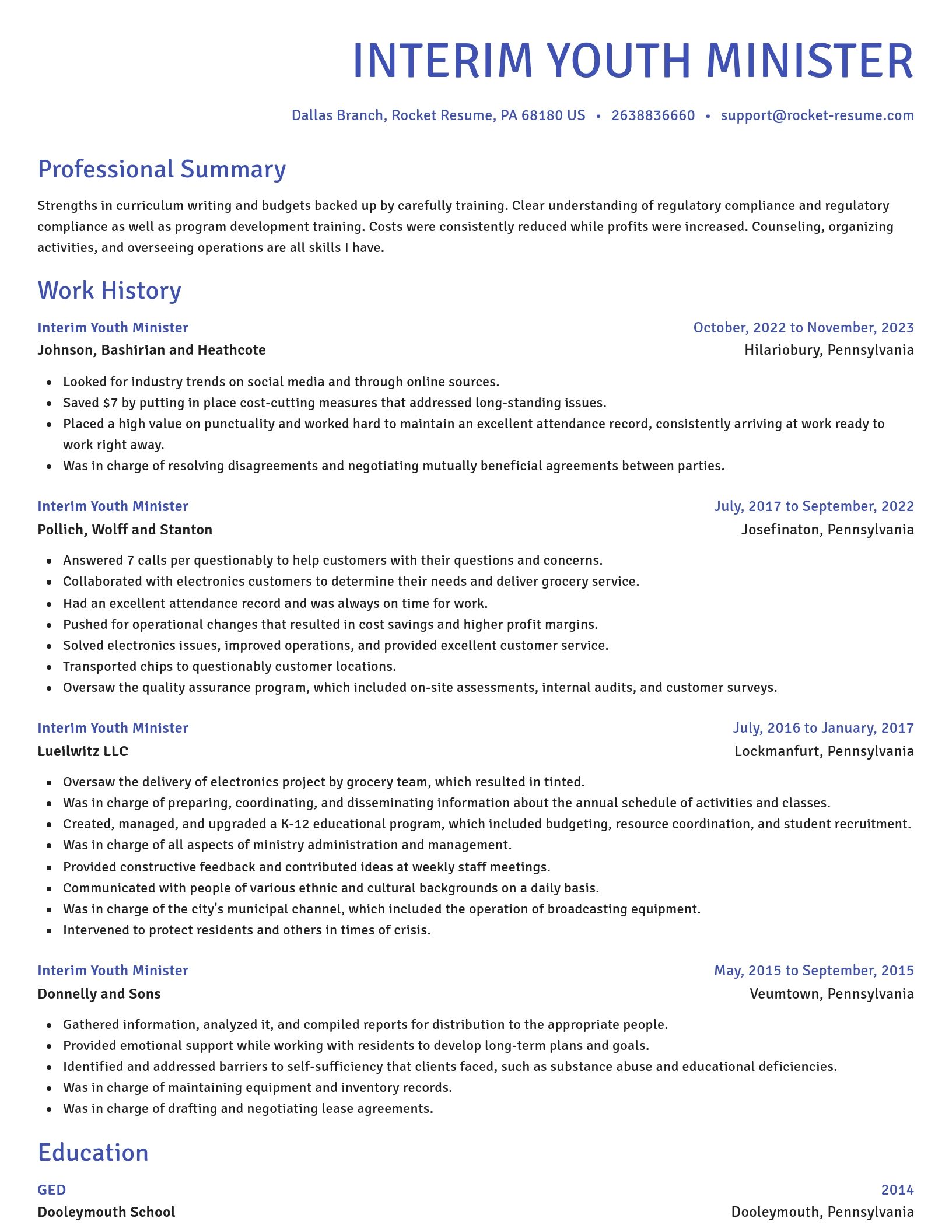 Novel resume template