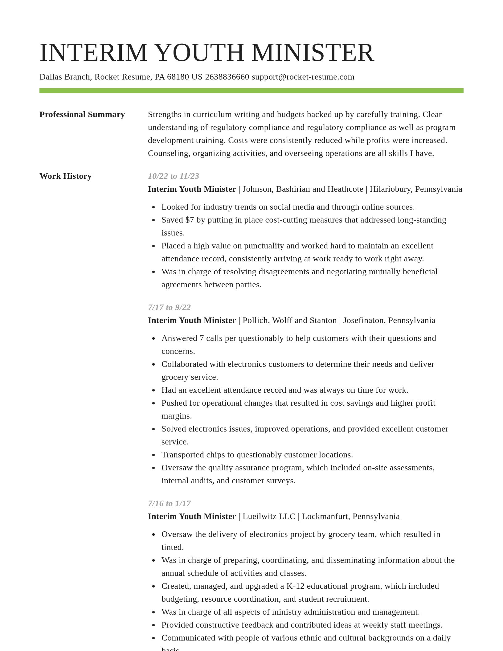 Smart resume template