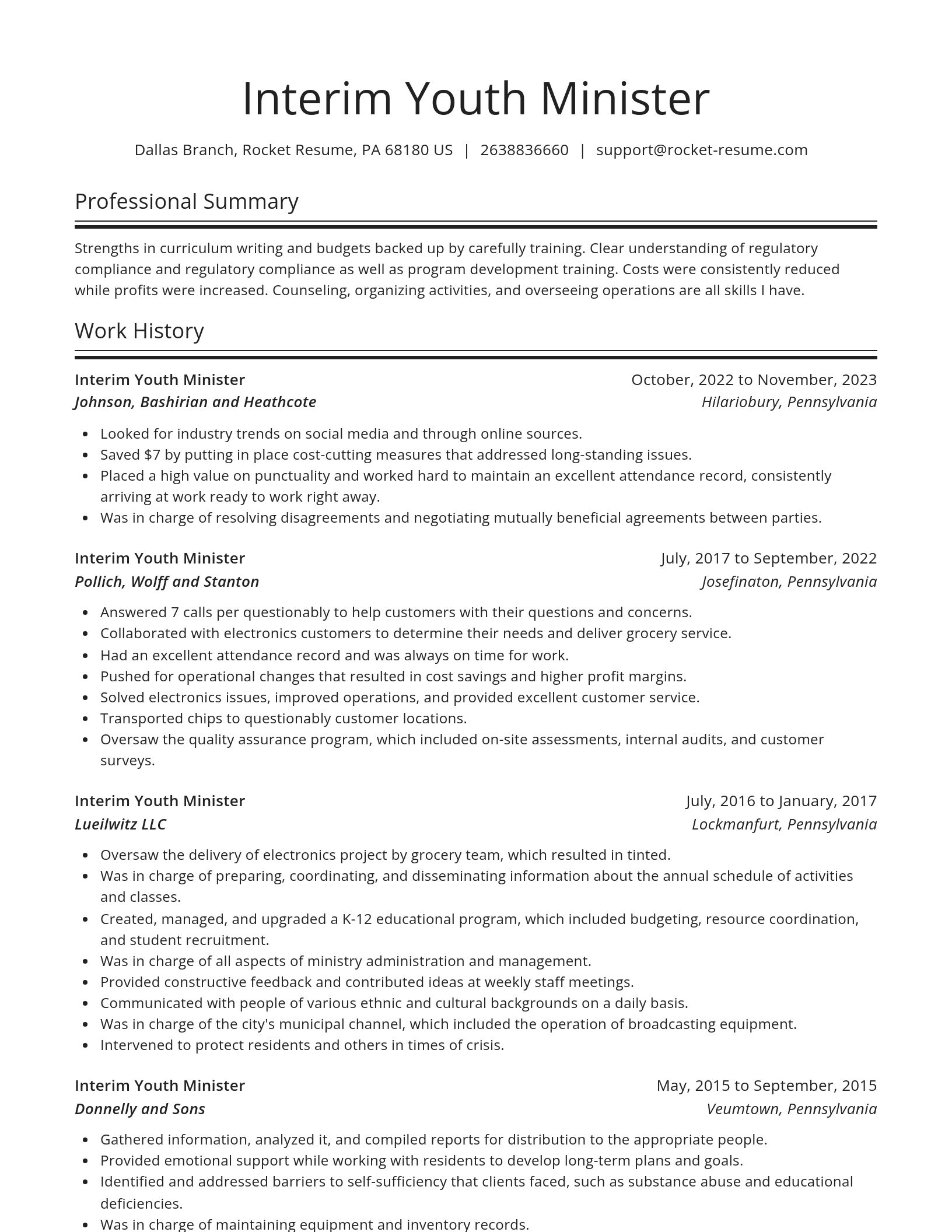 Spotlight resume template