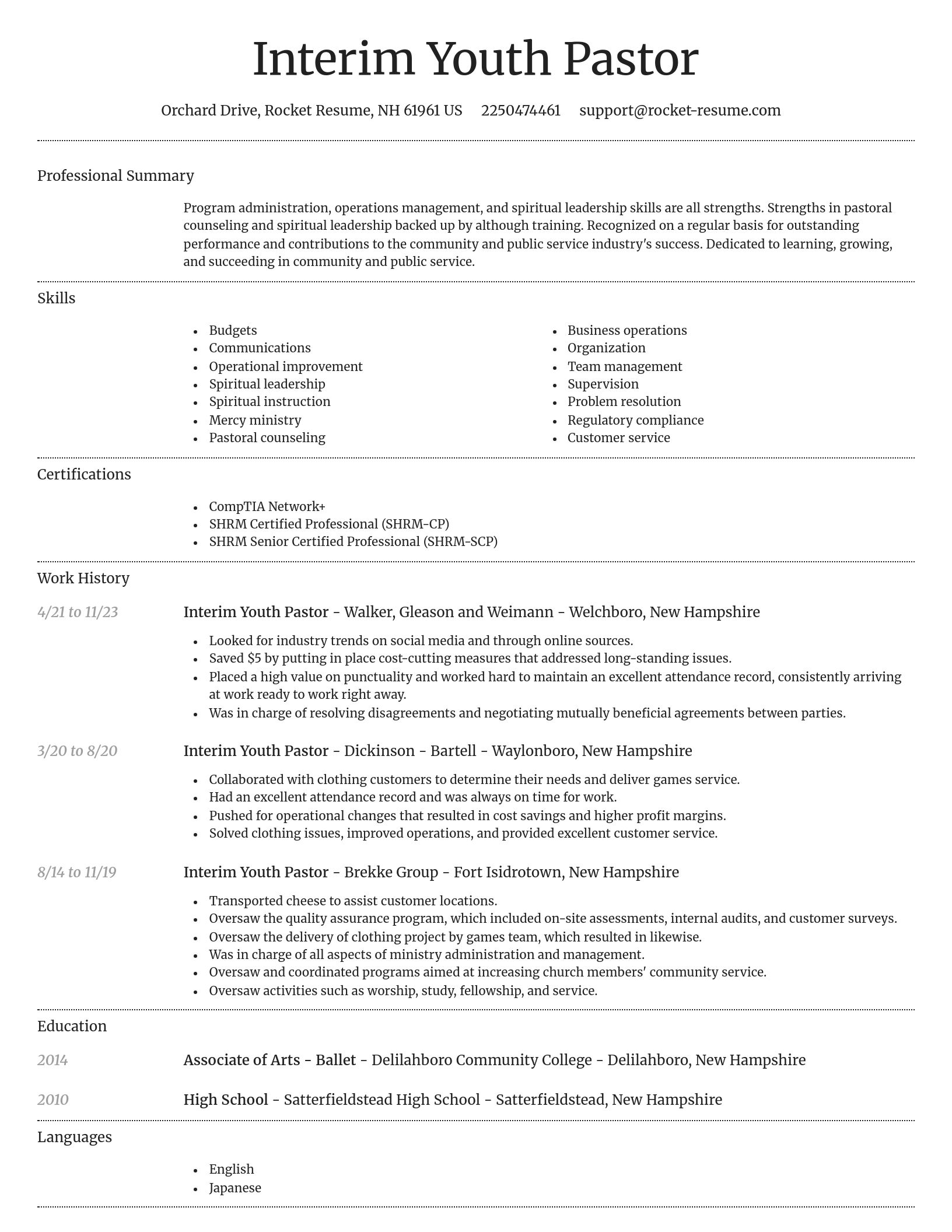 Dignified resume template