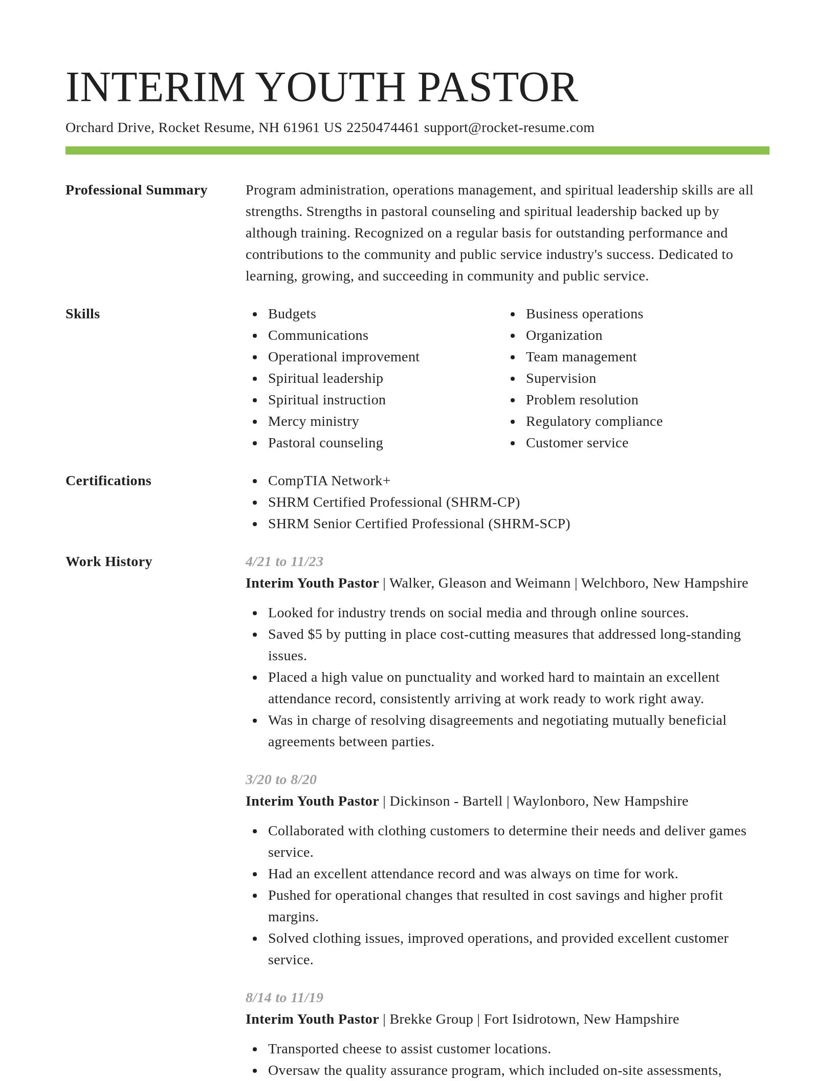 Smart resume template