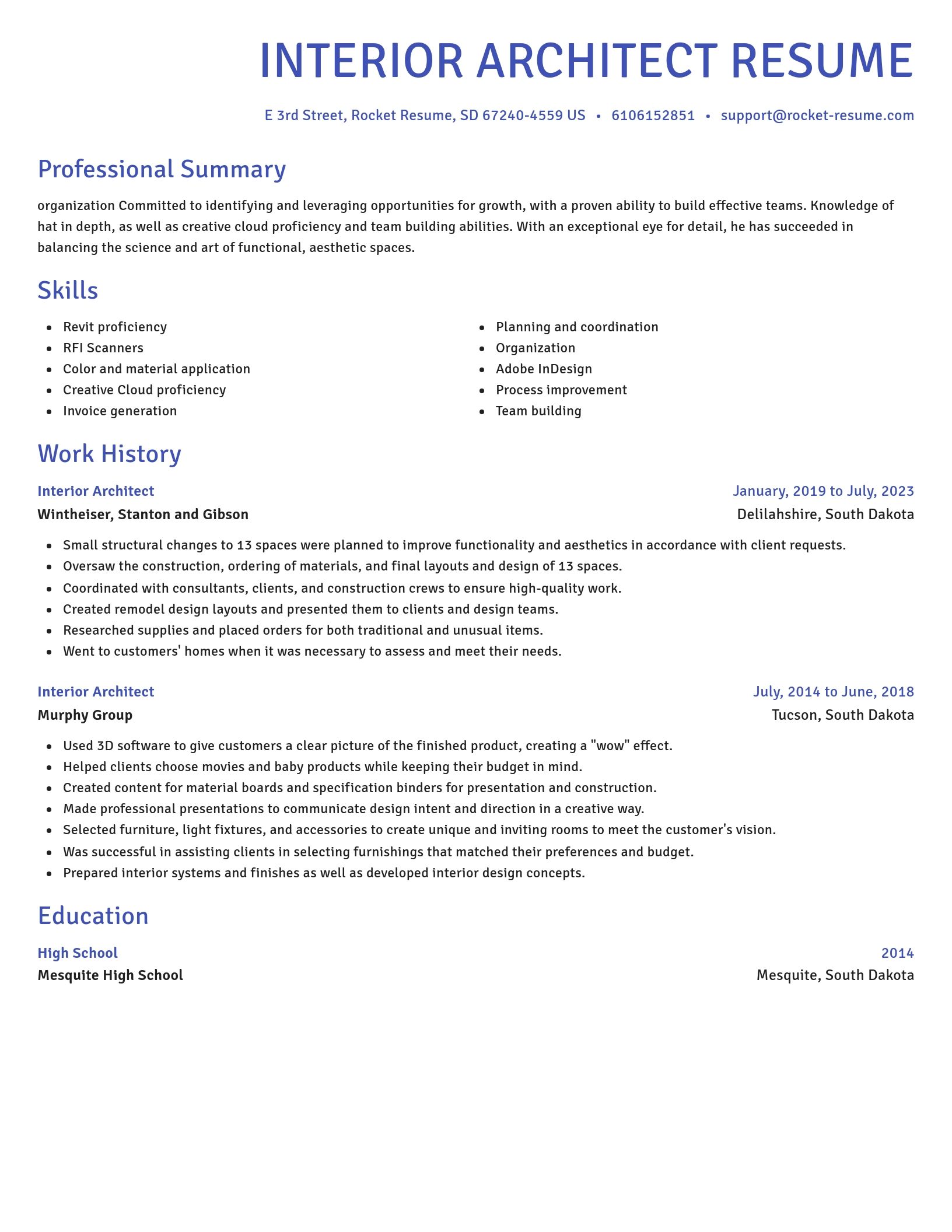 Novel resume template