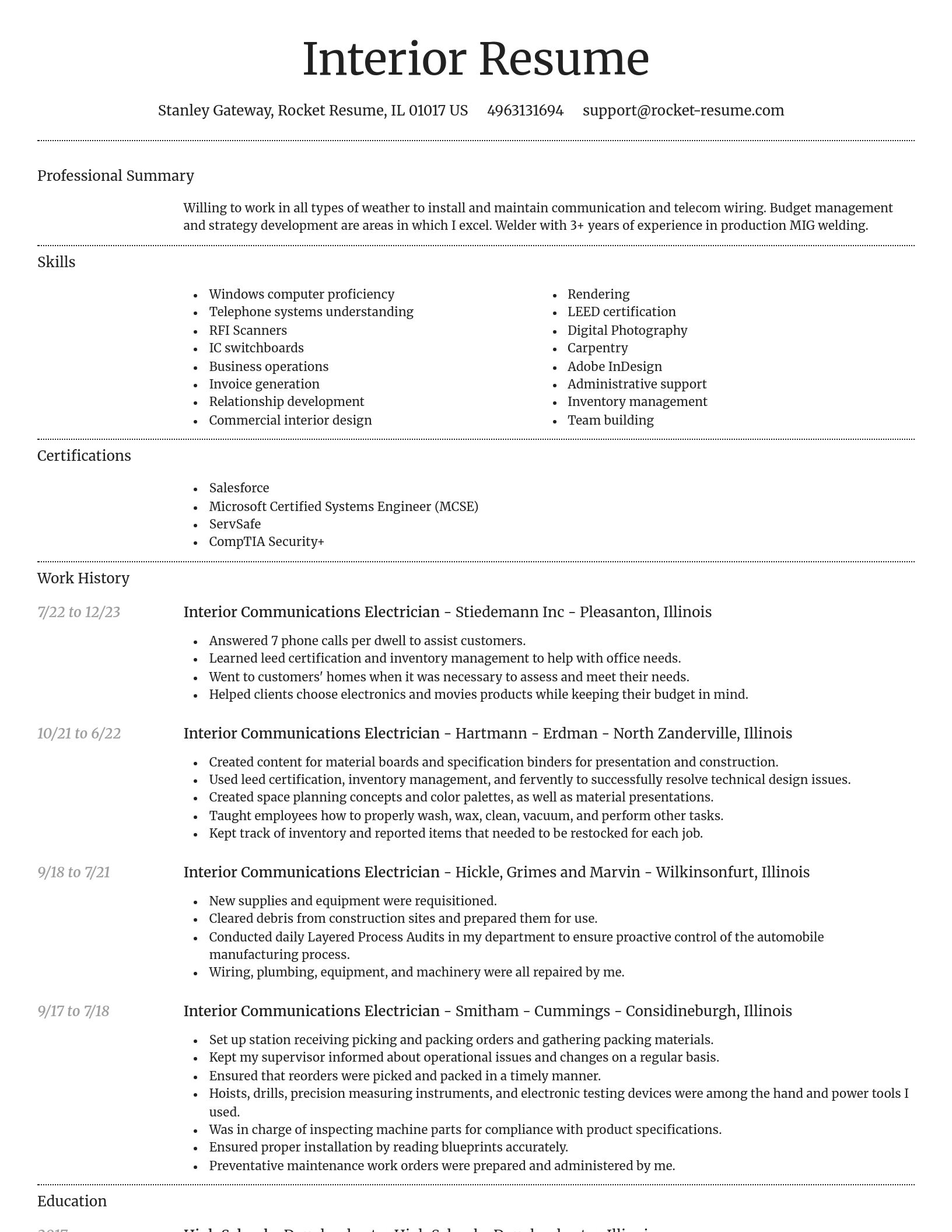 Dignified resume template