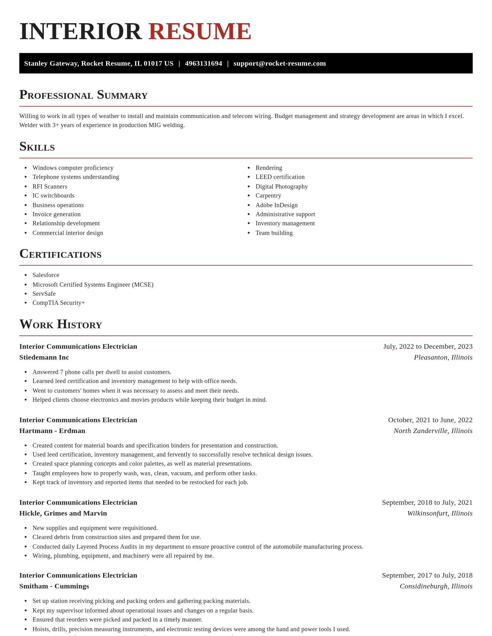 Exquisite resume template