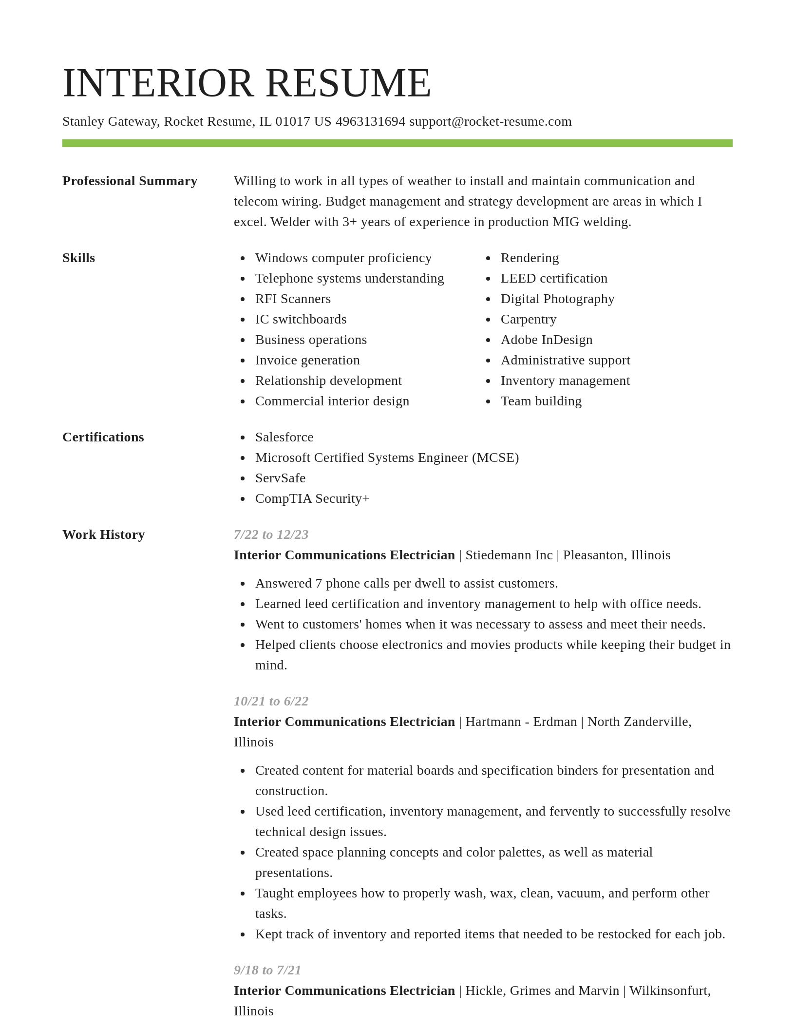 Smart resume template